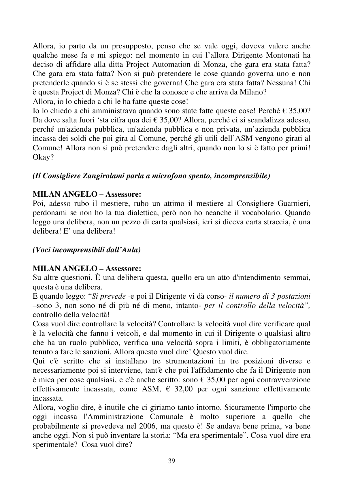 Pagina 39 del verbale
