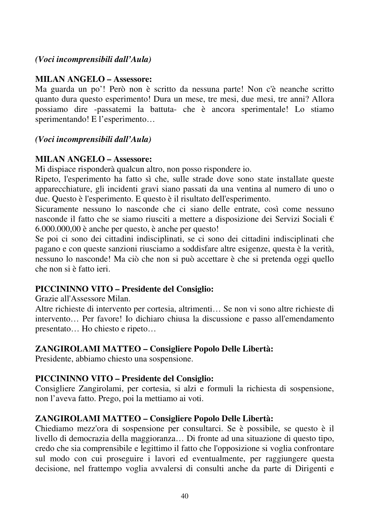 Pagina 40 del verbale