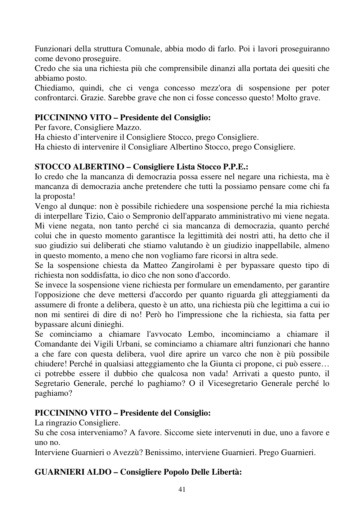 Pagina 41 del verbale