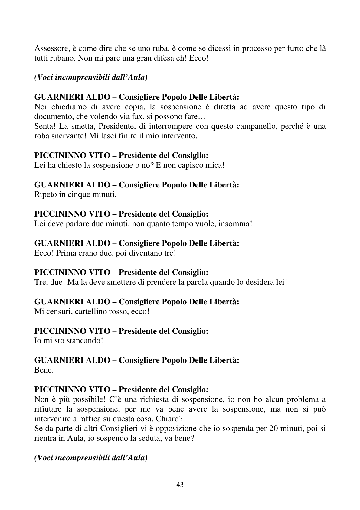 Pagina 43 del verbale