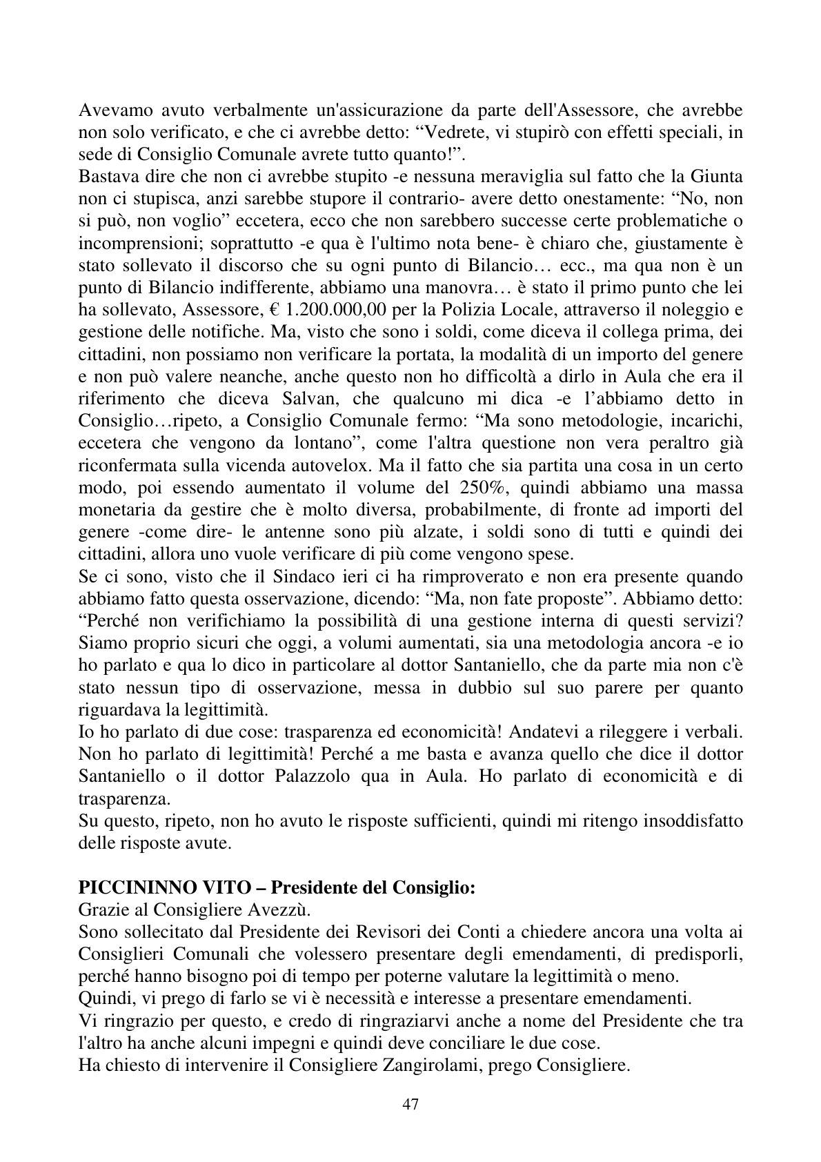 Pagina 47 del verbale