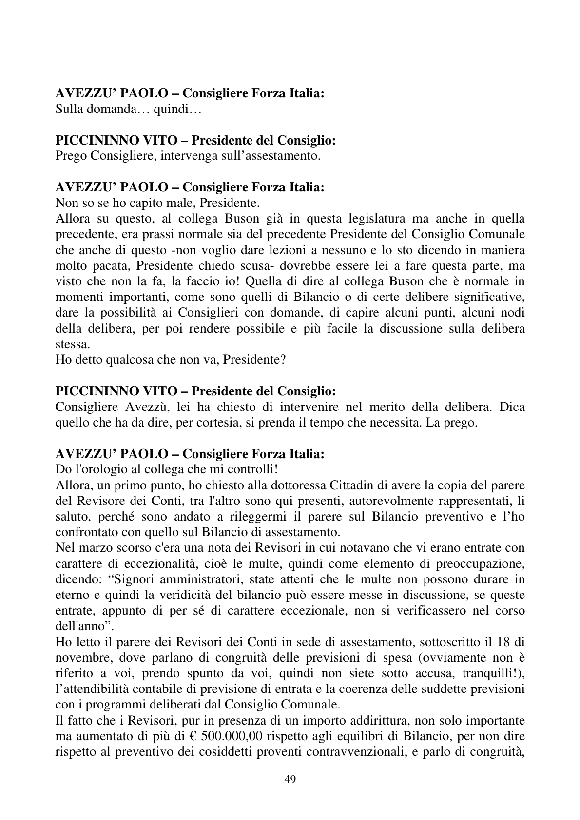 Pagina 49 del verbale