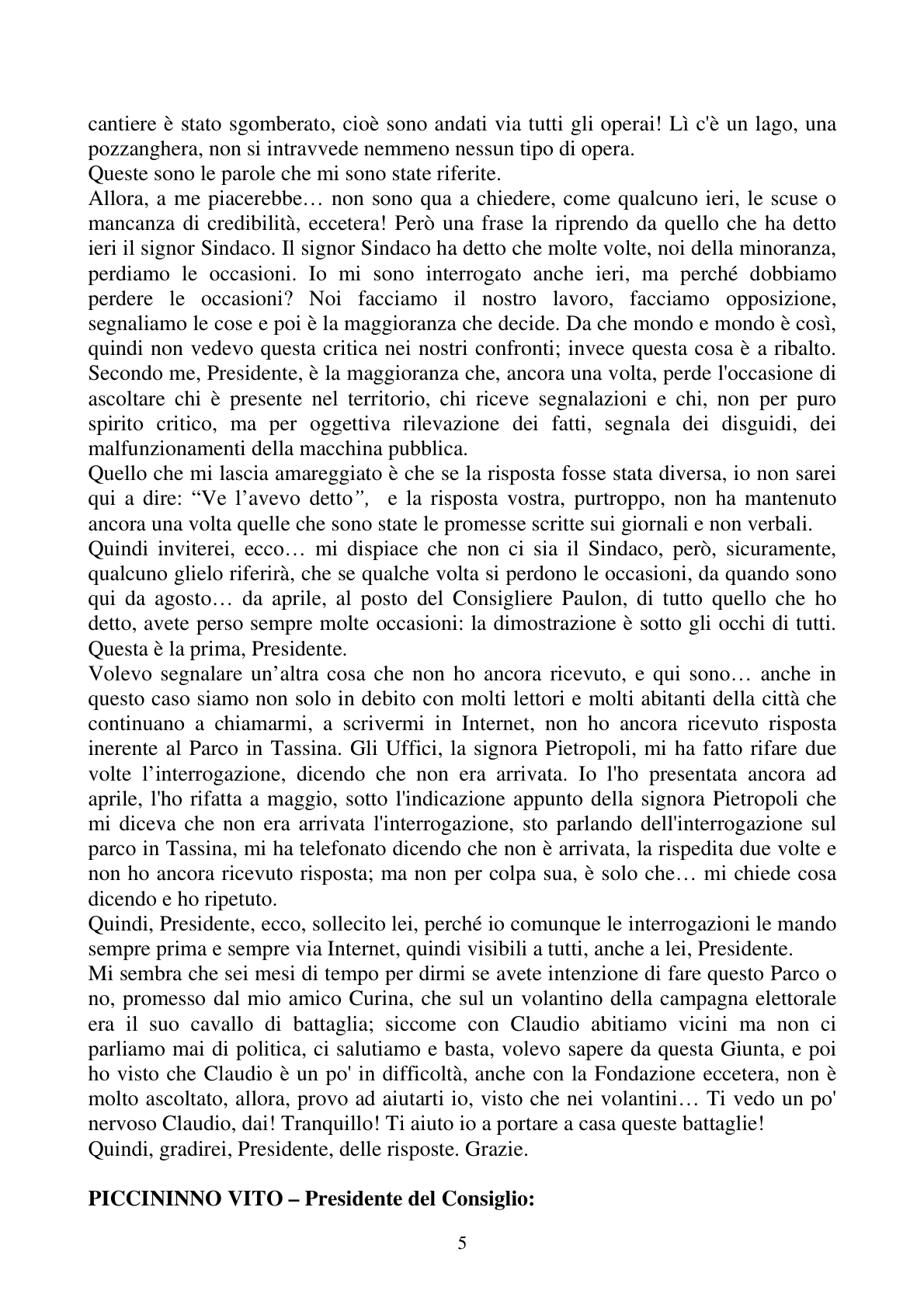 Pagina 5 del verbale