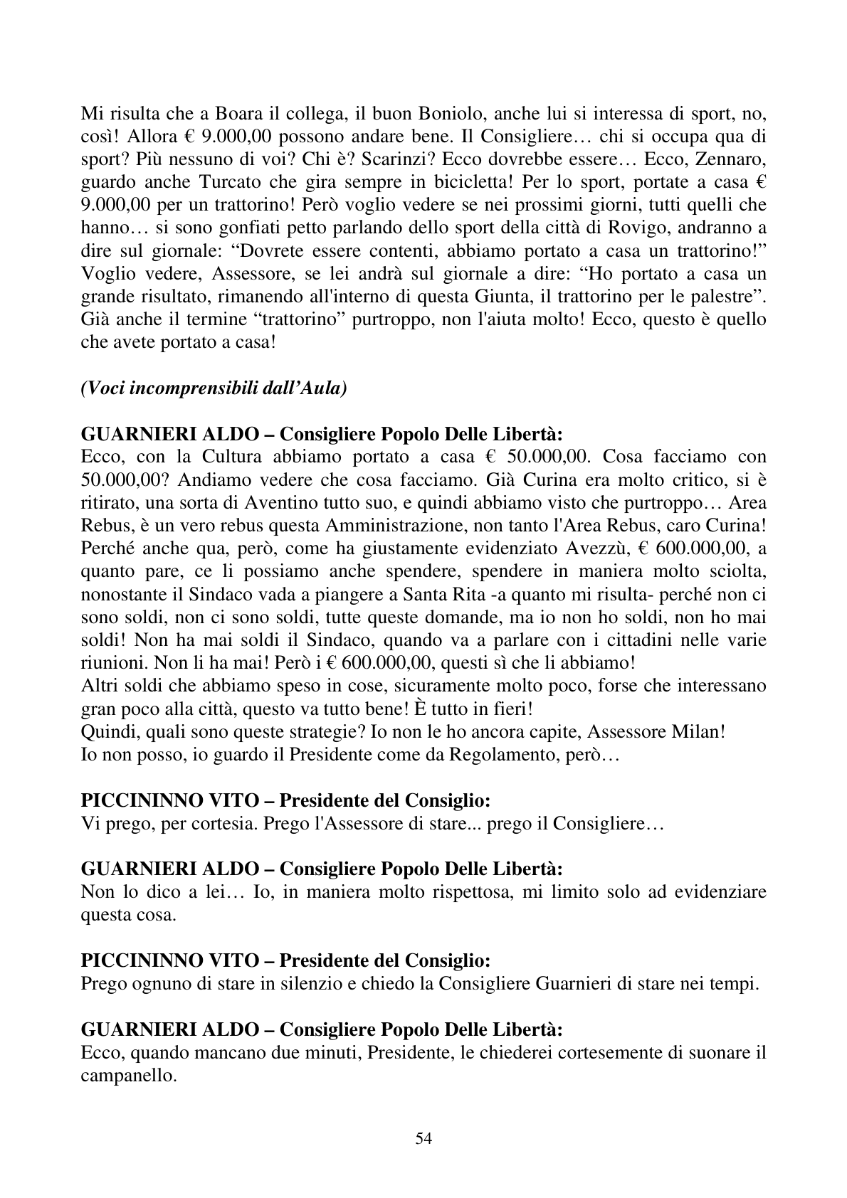 Pagina 54 del verbale