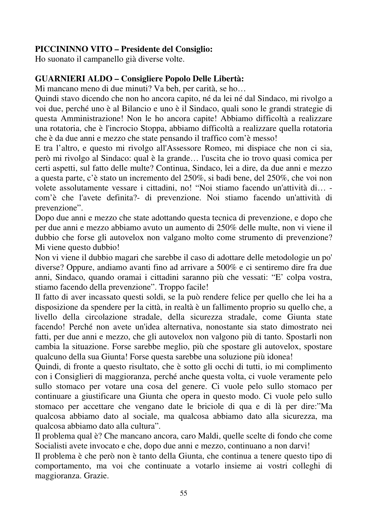 Pagina 55 del verbale