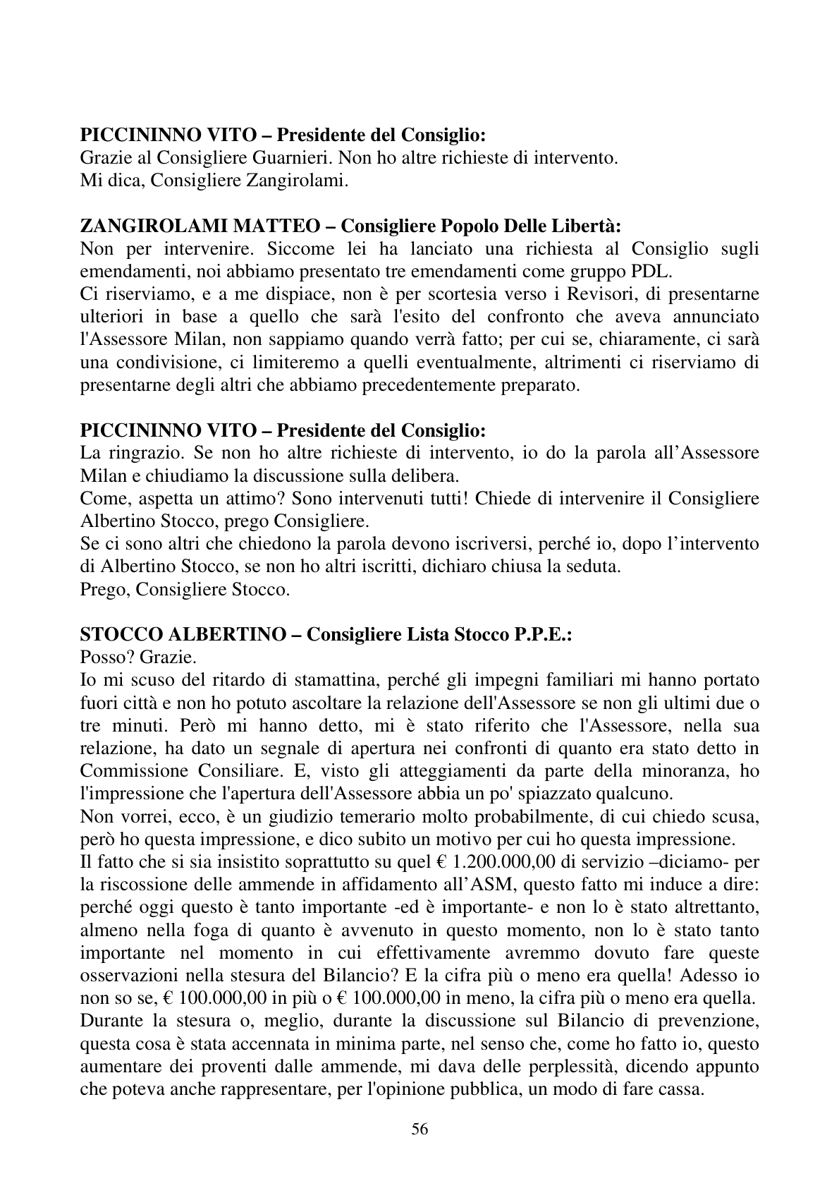 Pagina 56 del verbale