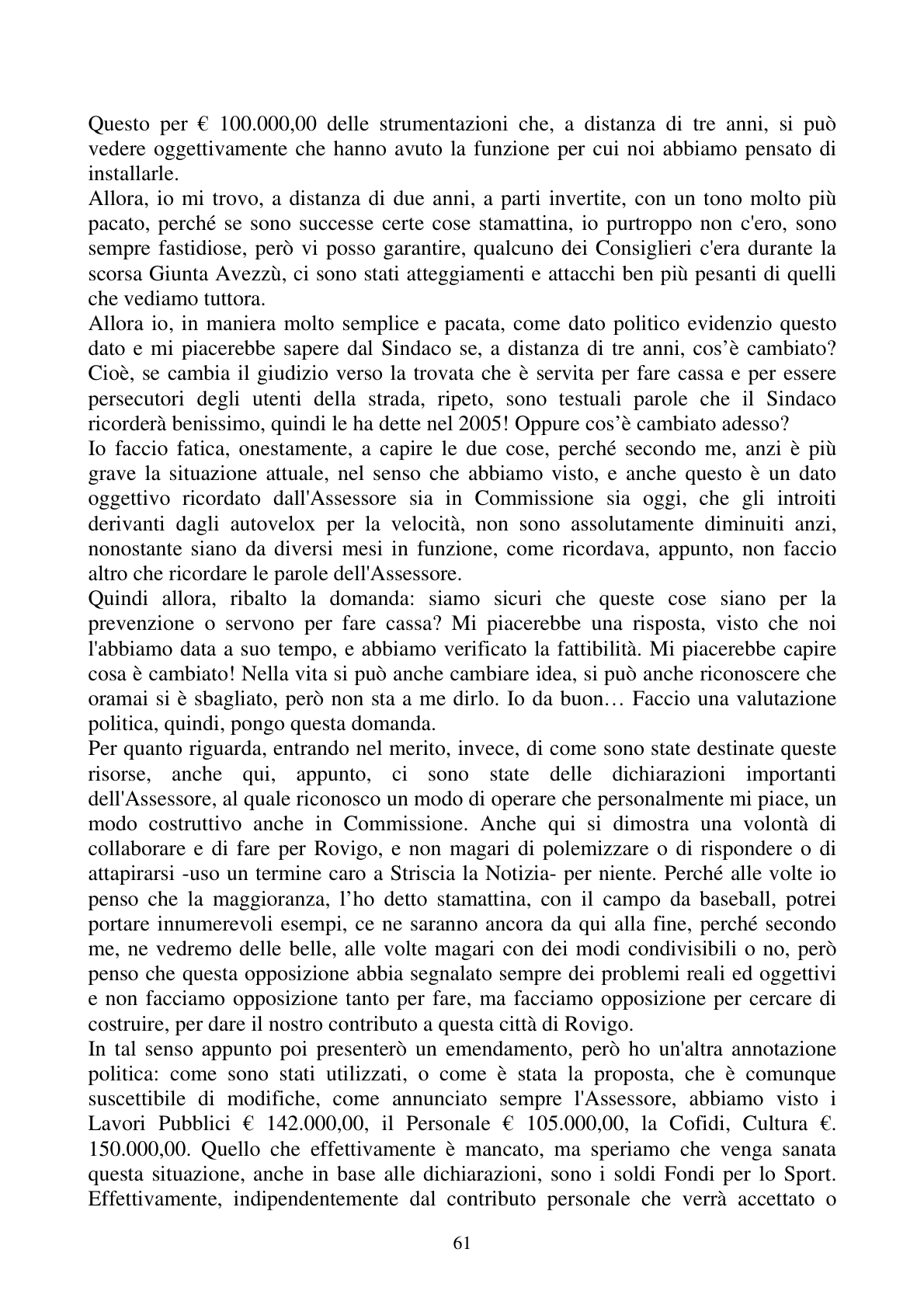 Pagina 61 del verbale