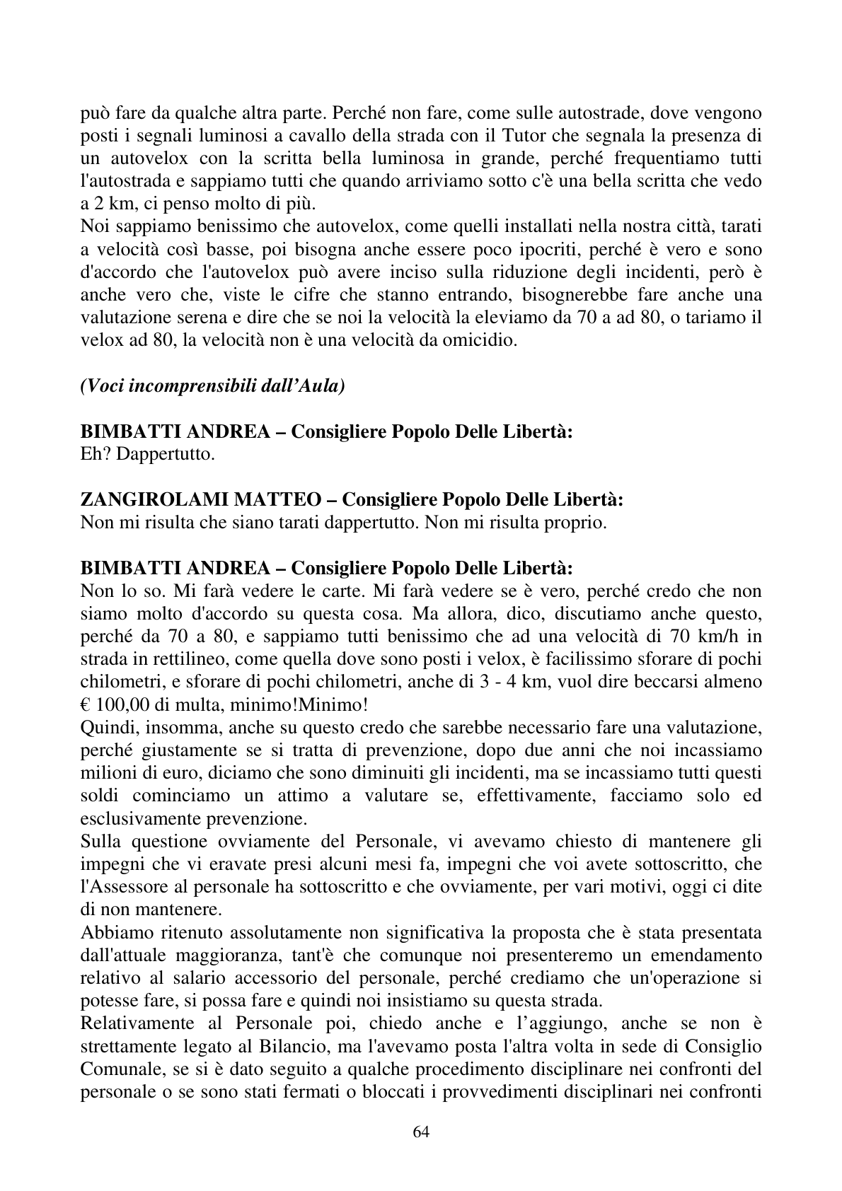 Pagina 64 del verbale