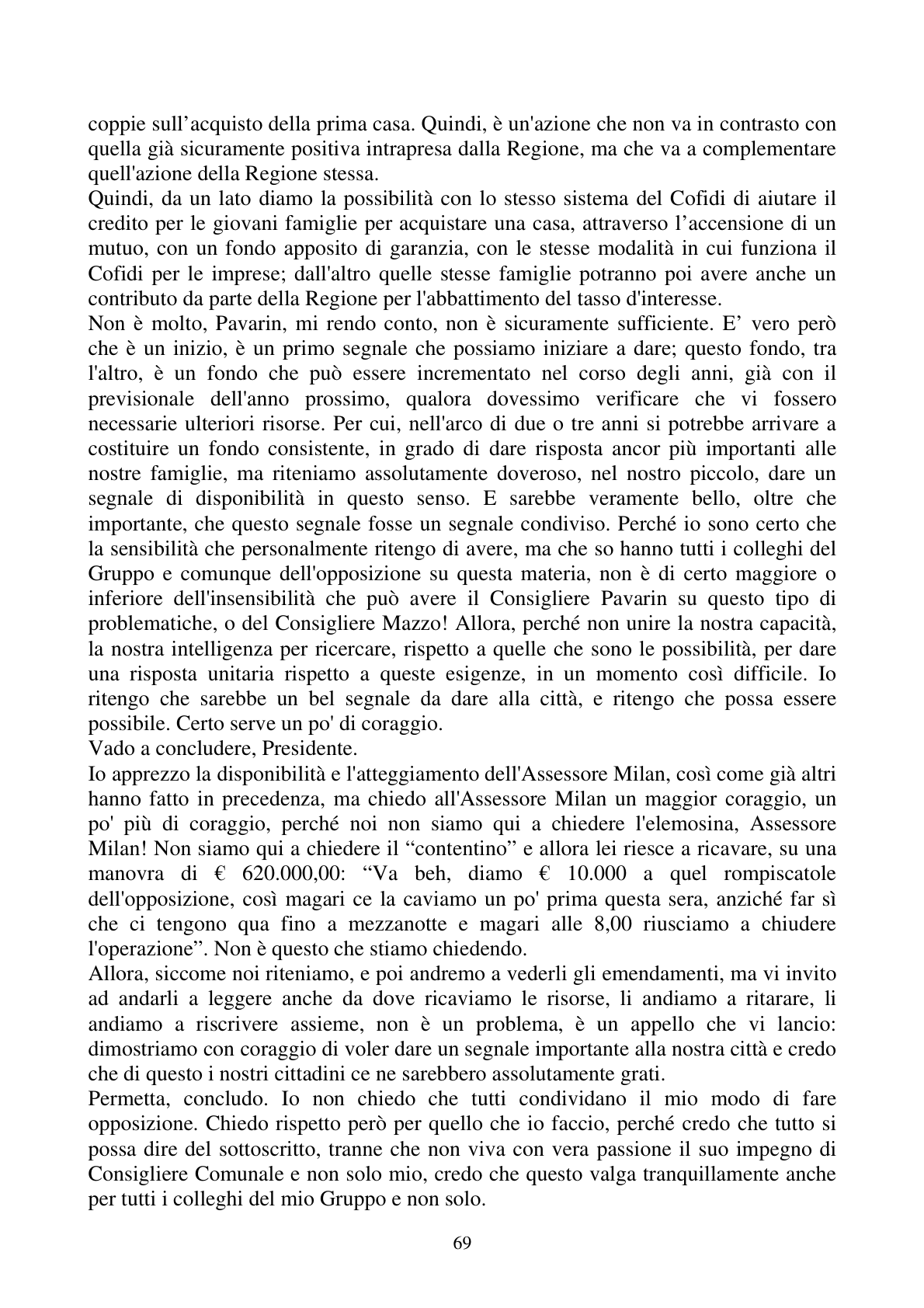 Pagina 69 del verbale
