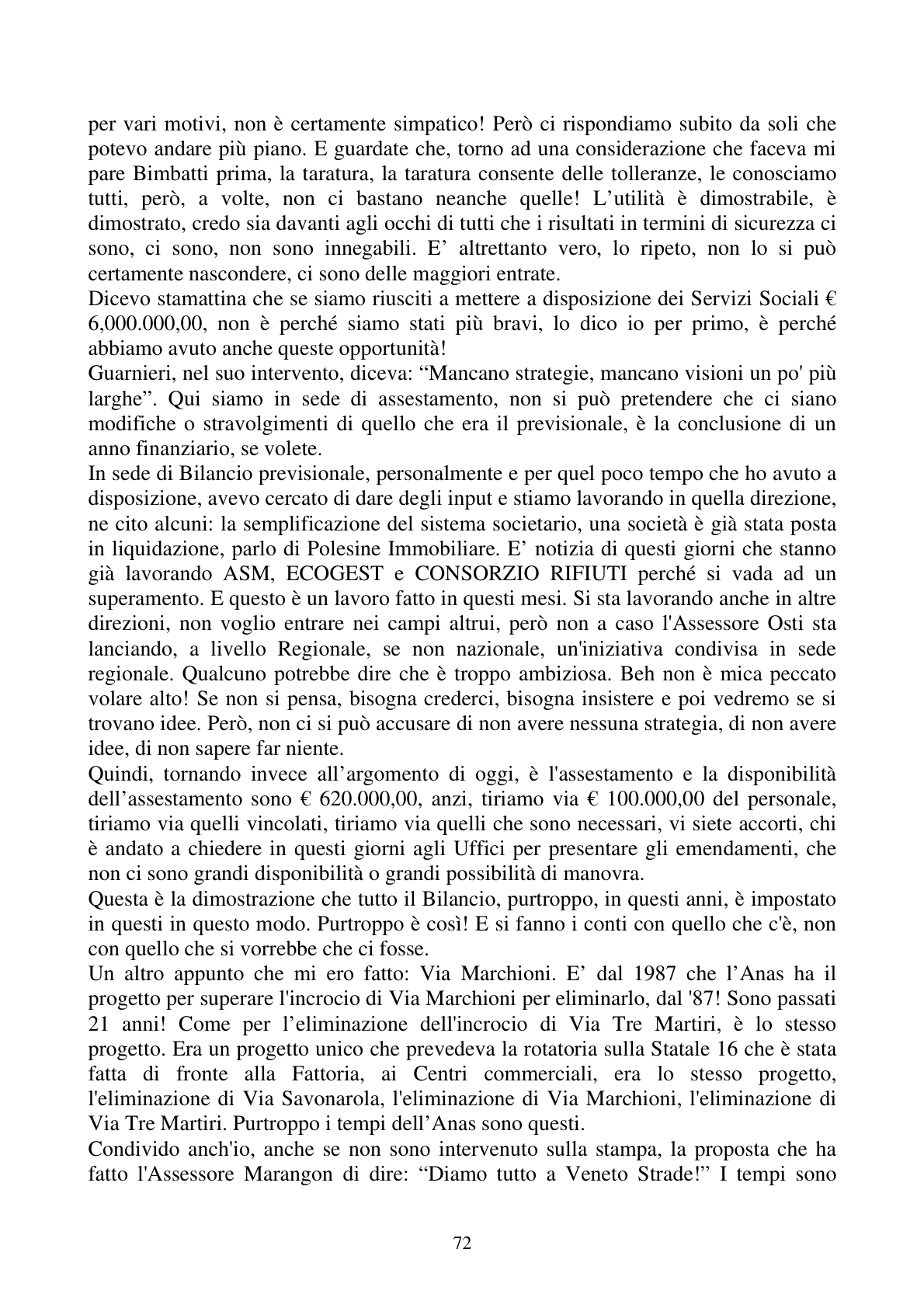 Pagina 72 del verbale