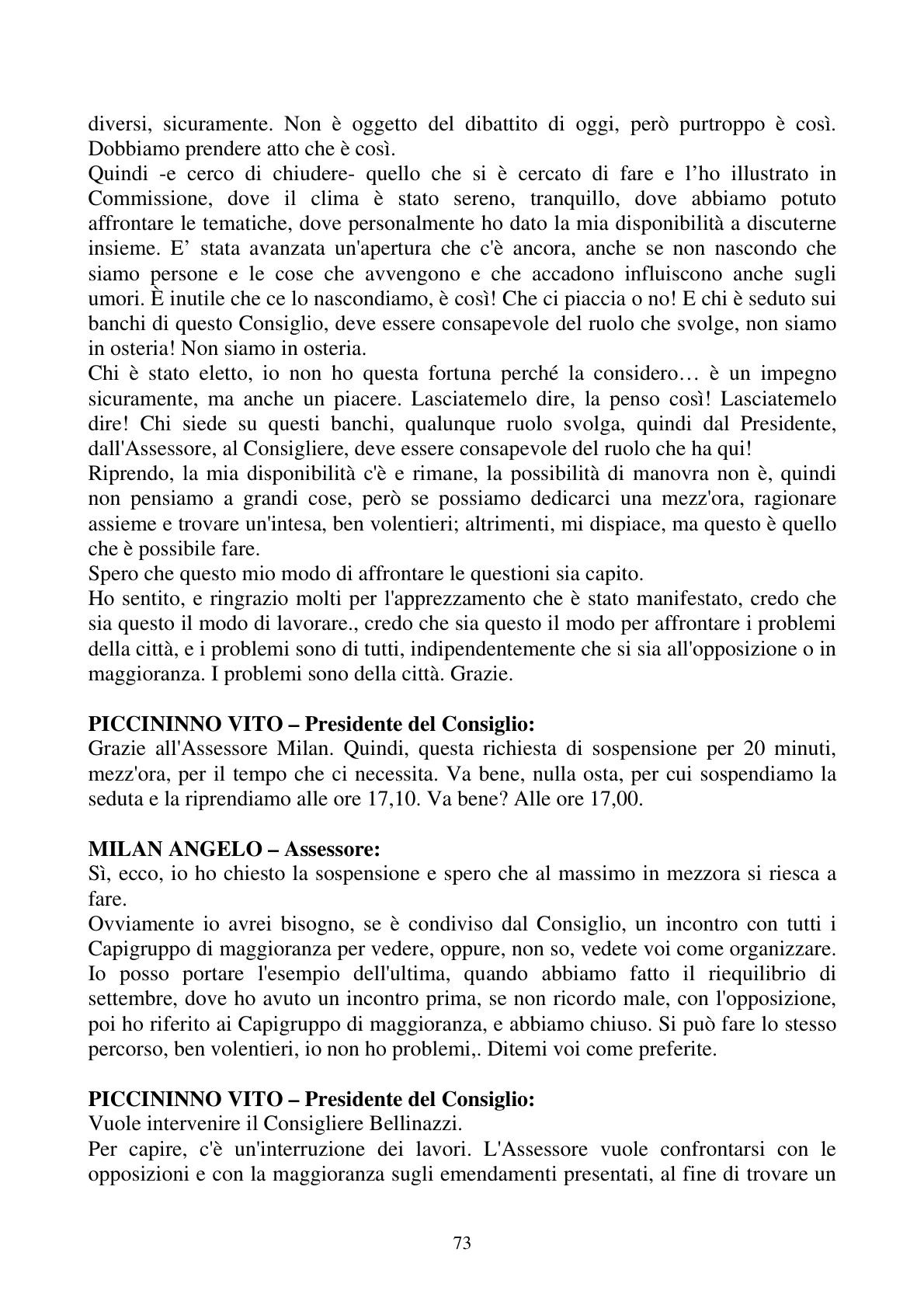 Pagina 73 del verbale