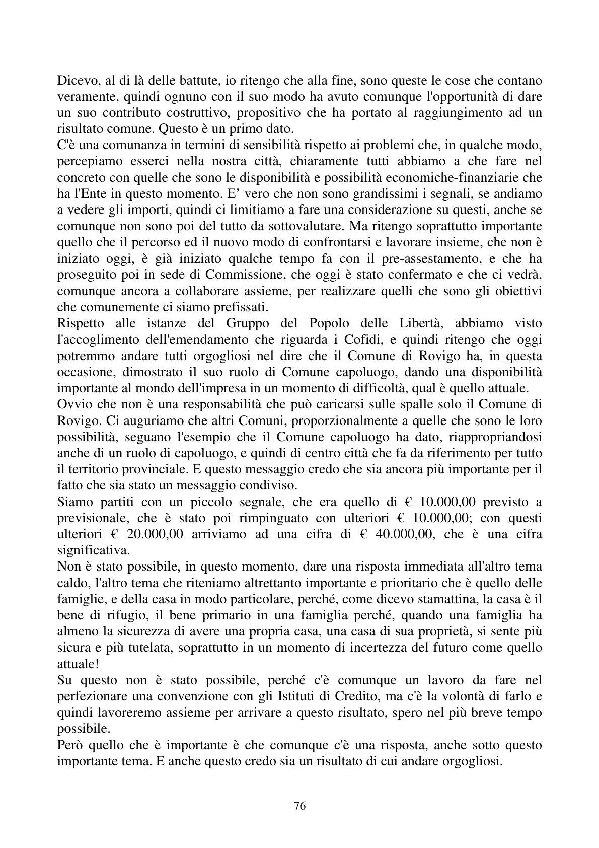 Pagina 76 del verbale