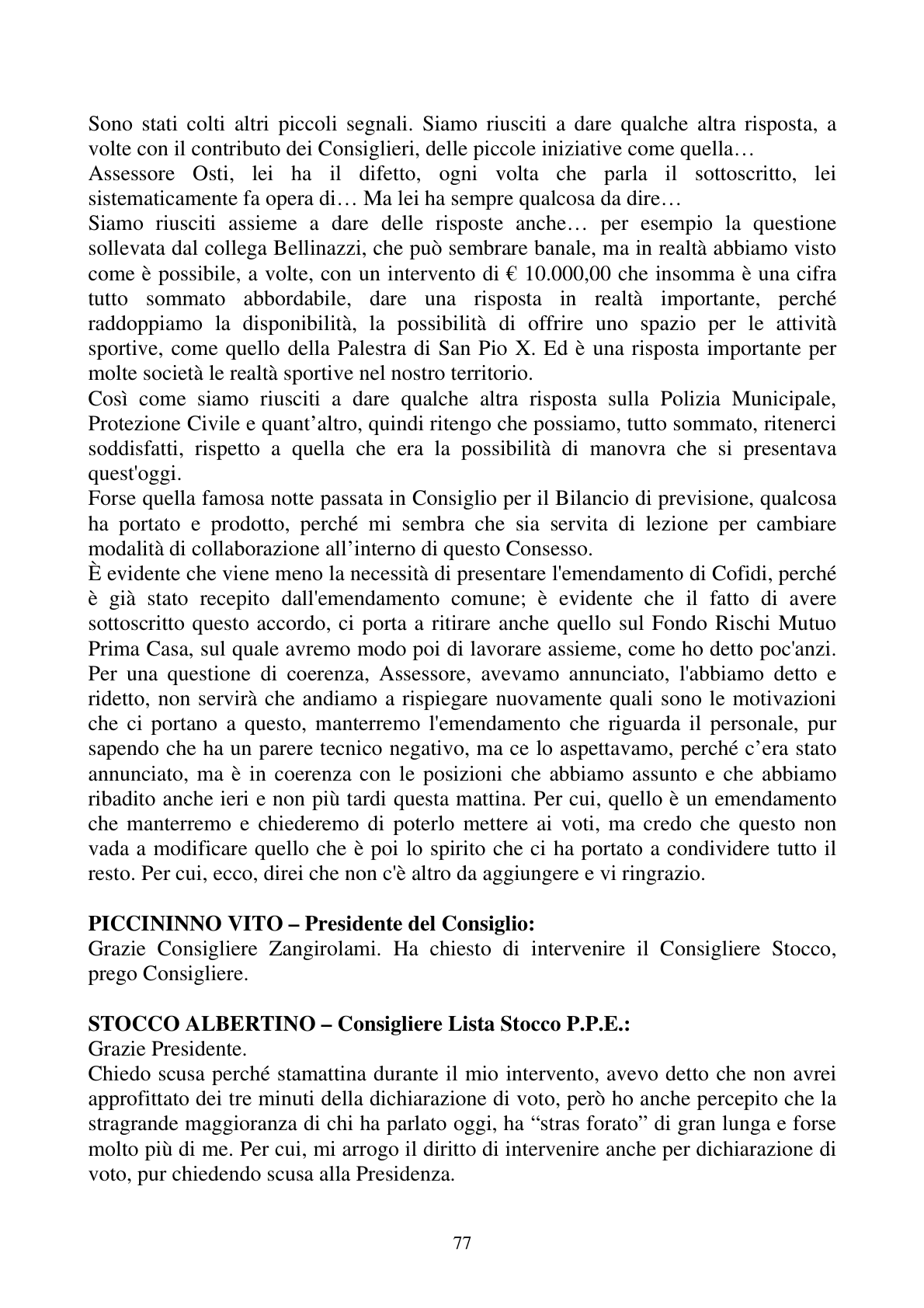 Pagina 77 del verbale