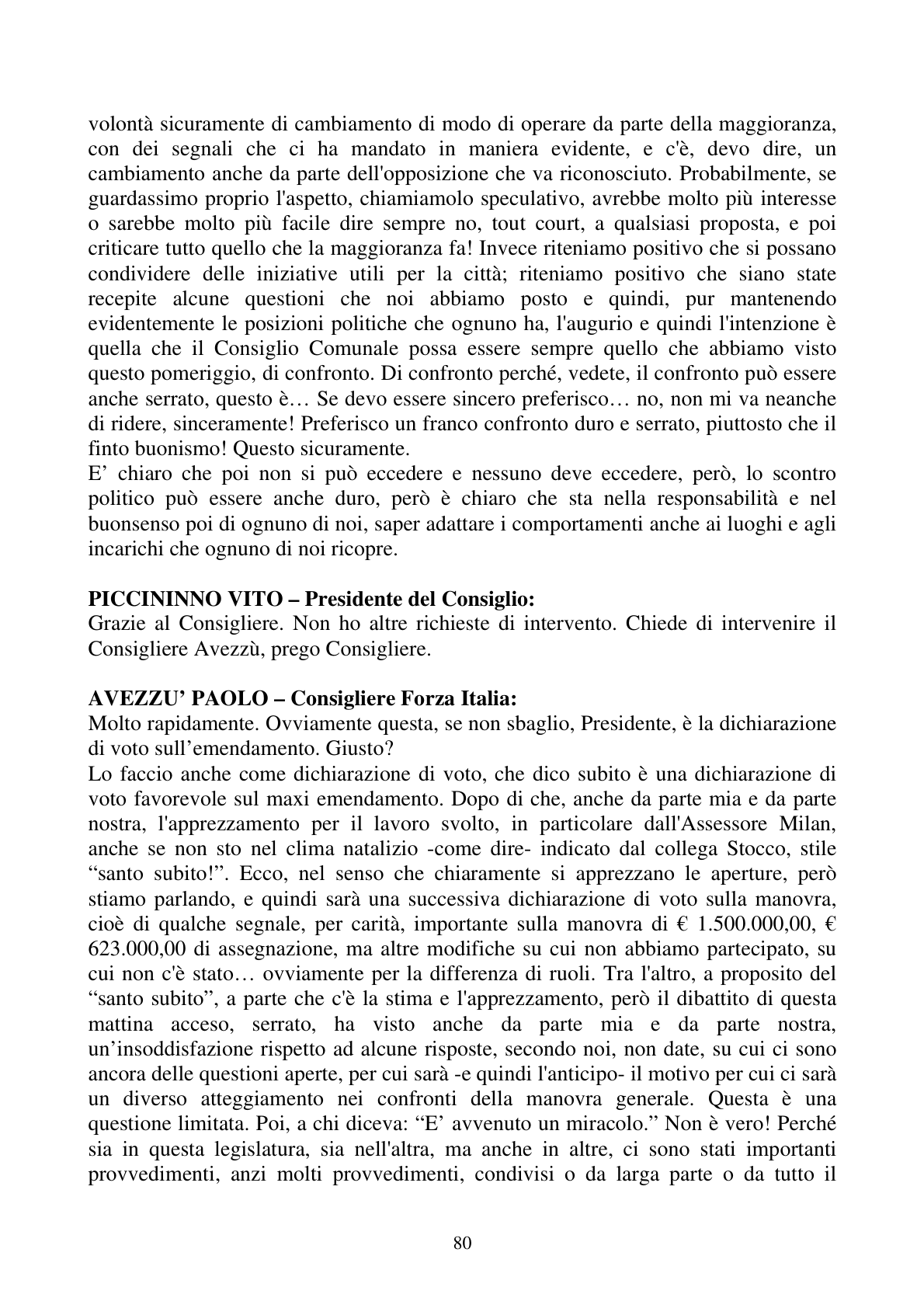 Pagina 80 del verbale