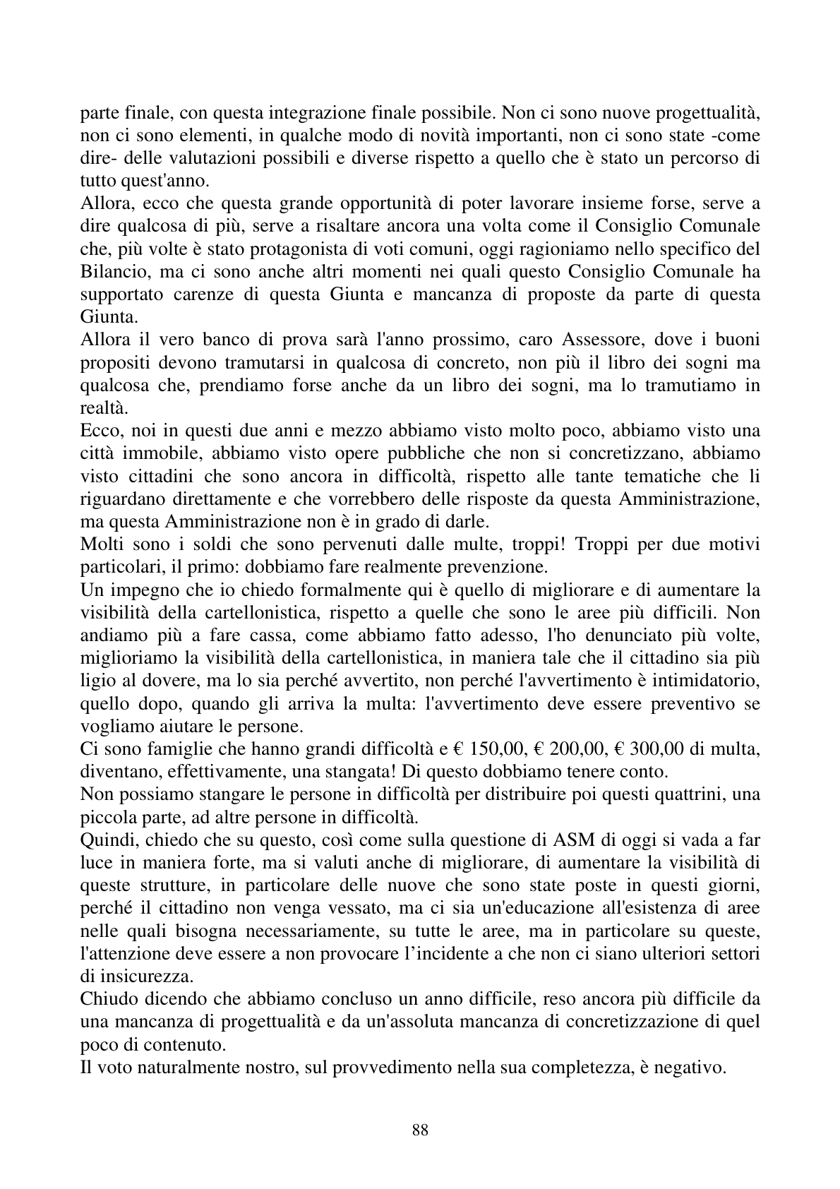 Pagina 88 del verbale