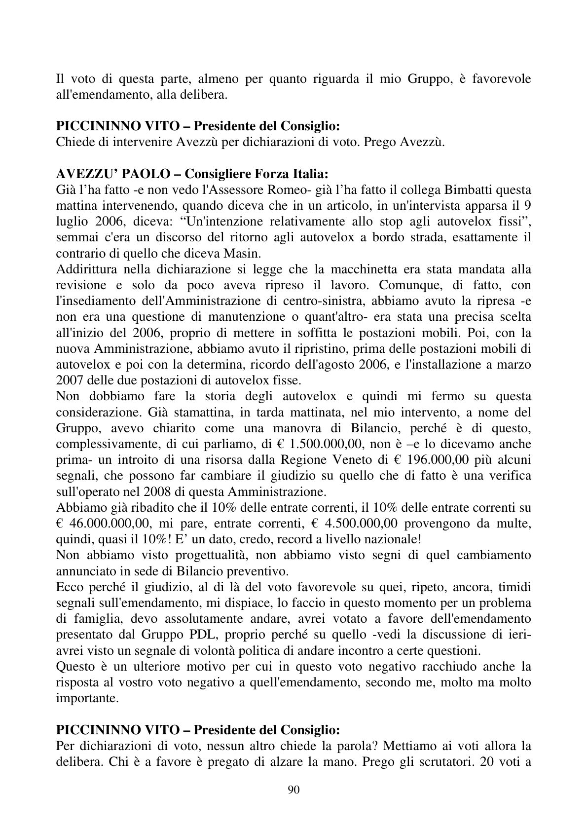 Pagina 90 del verbale