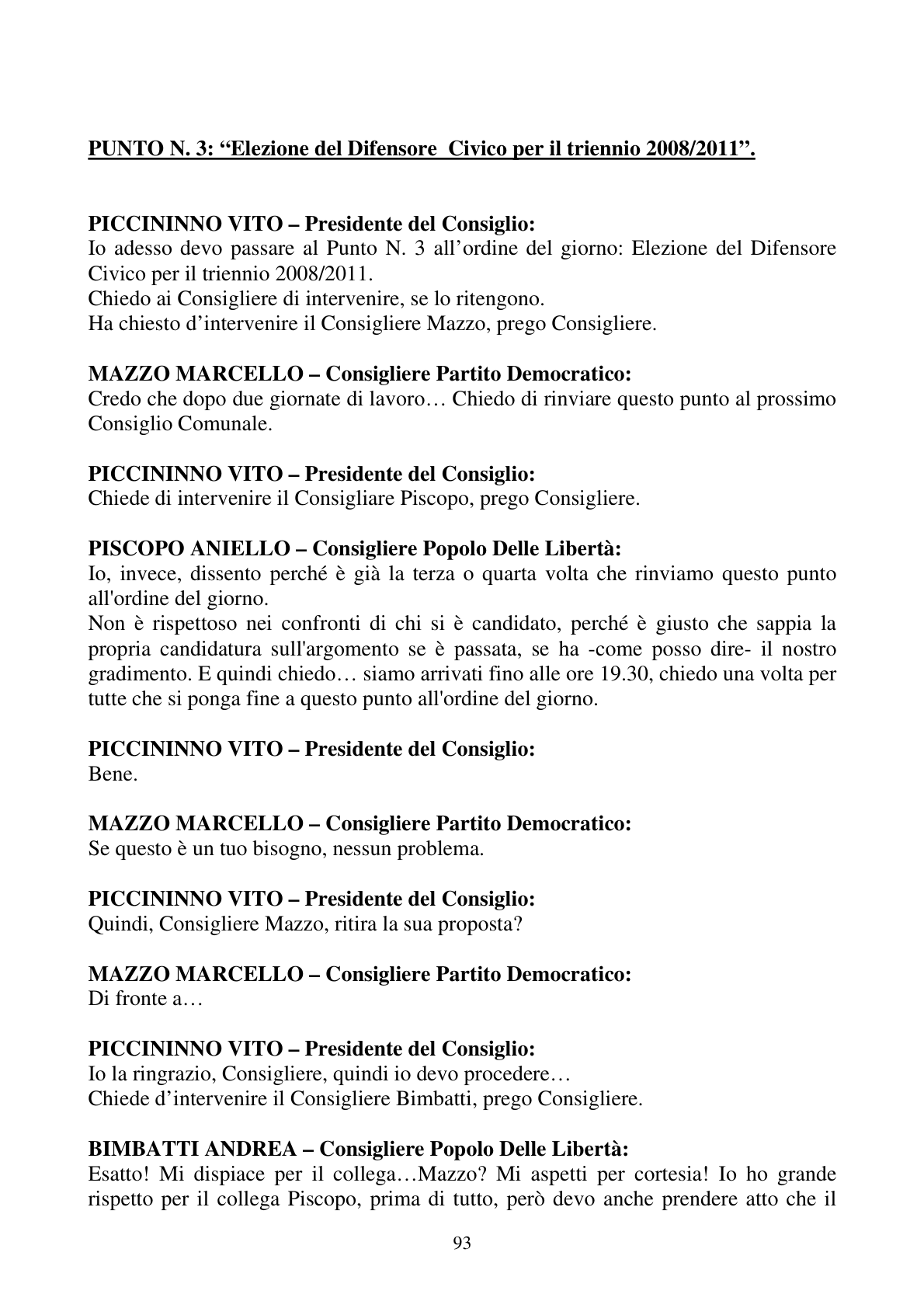 Pagina 93 del verbale