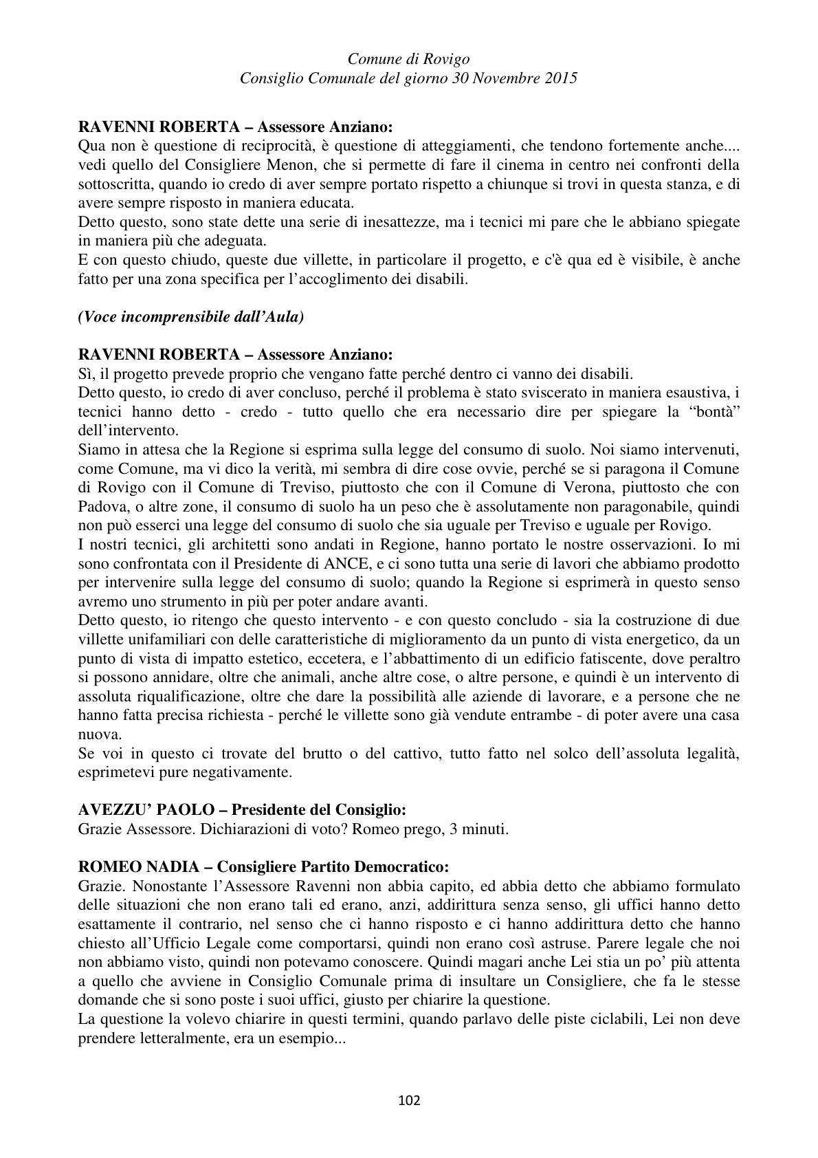 Pagina 102 del verbale