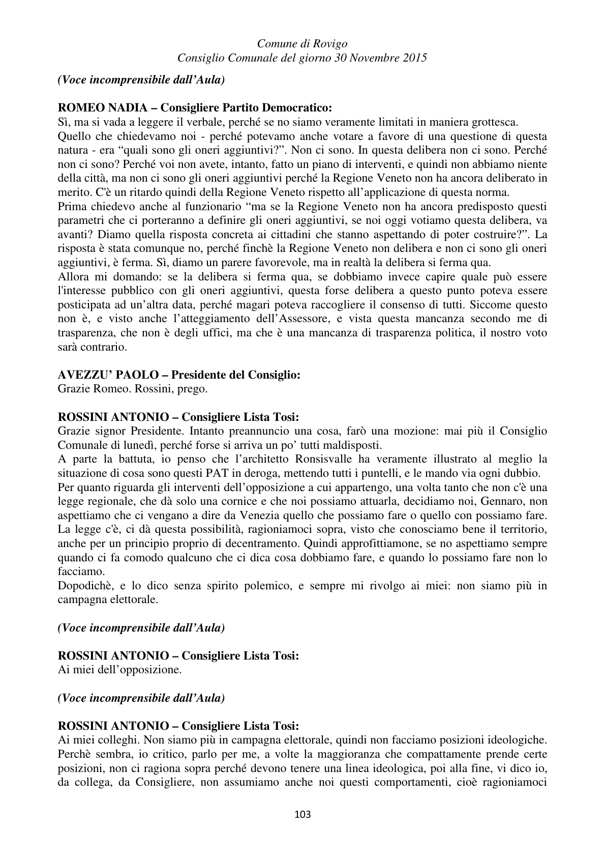 Pagina 103 del verbale