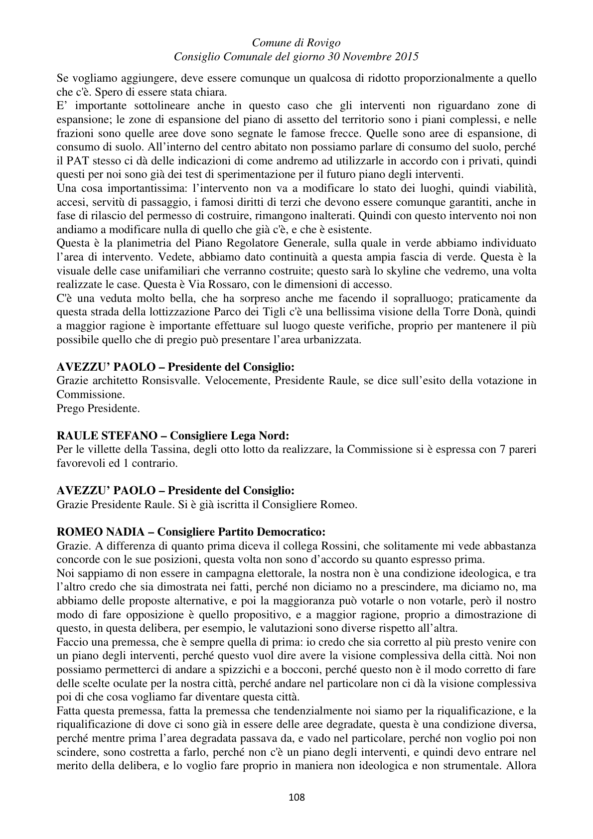 Pagina 108 del verbale