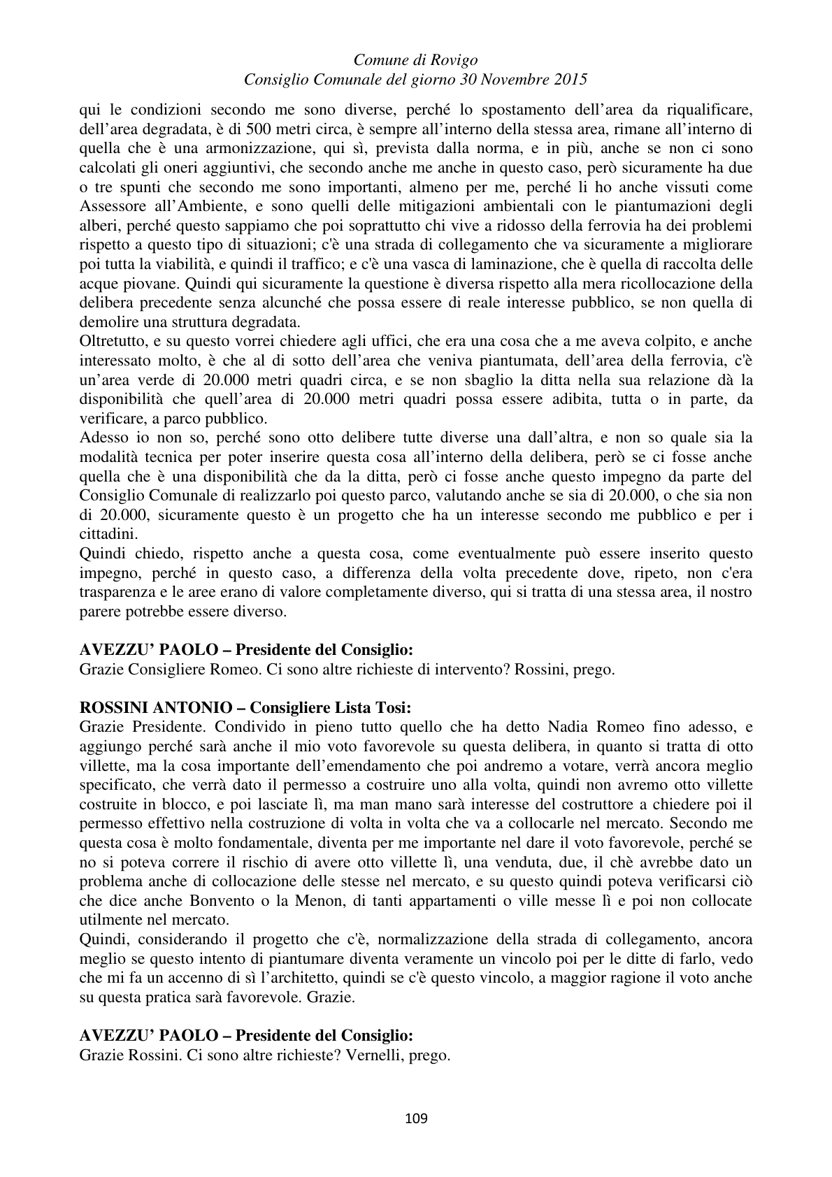 Pagina 109 del verbale