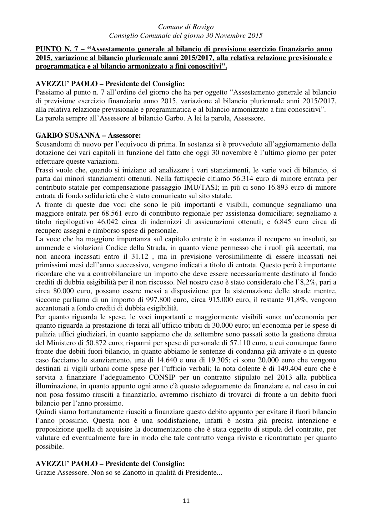Pagina 11 del verbale