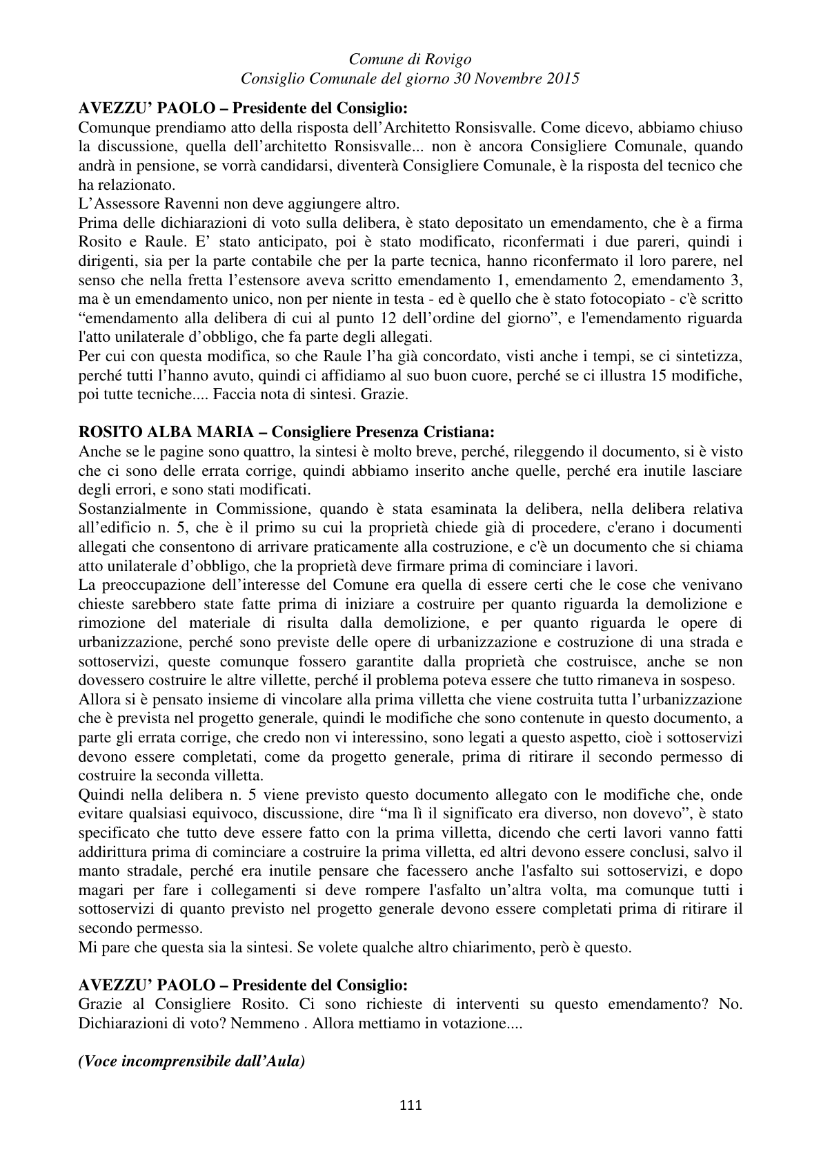 Pagina 111 del verbale