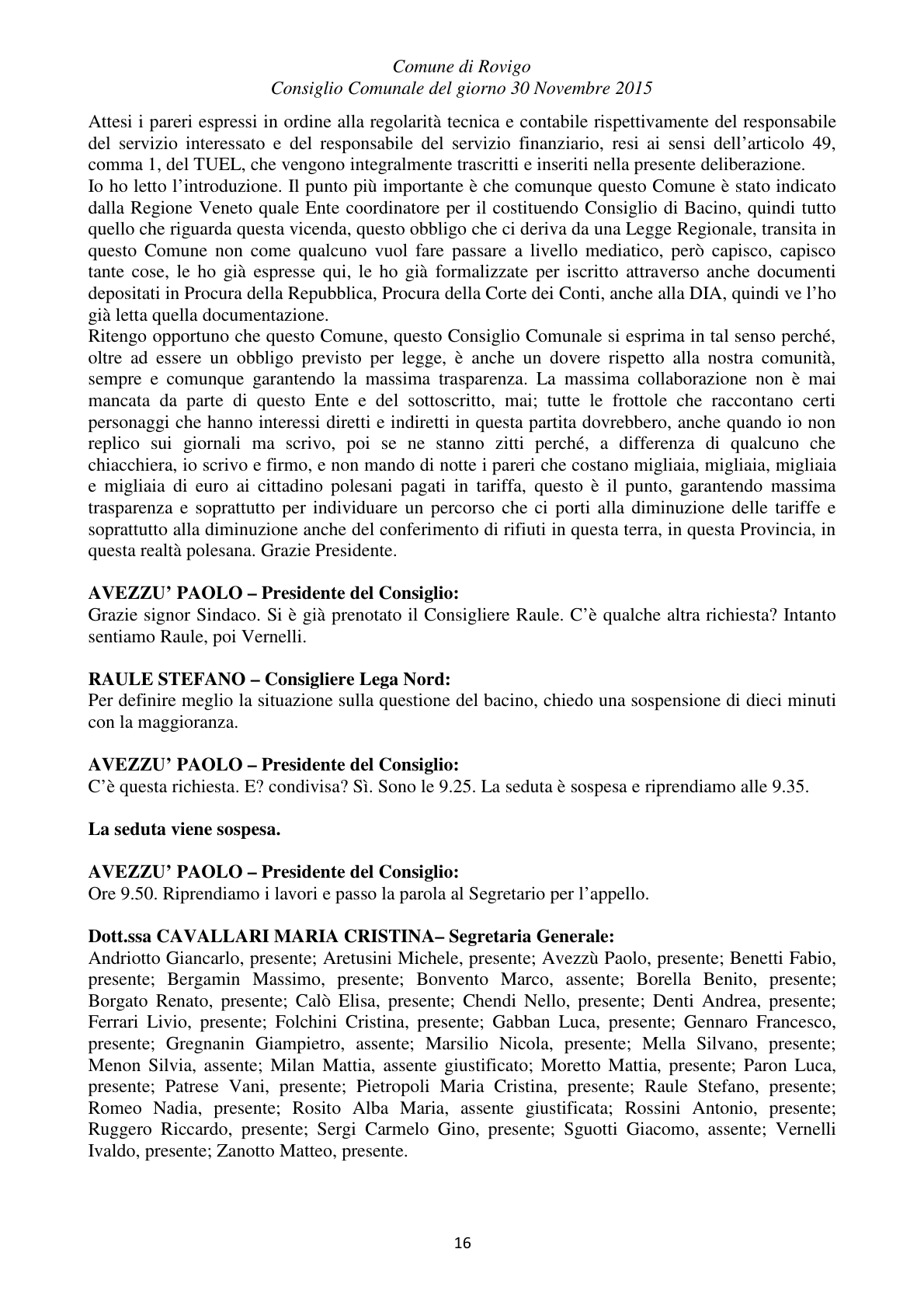 Pagina 16 del verbale