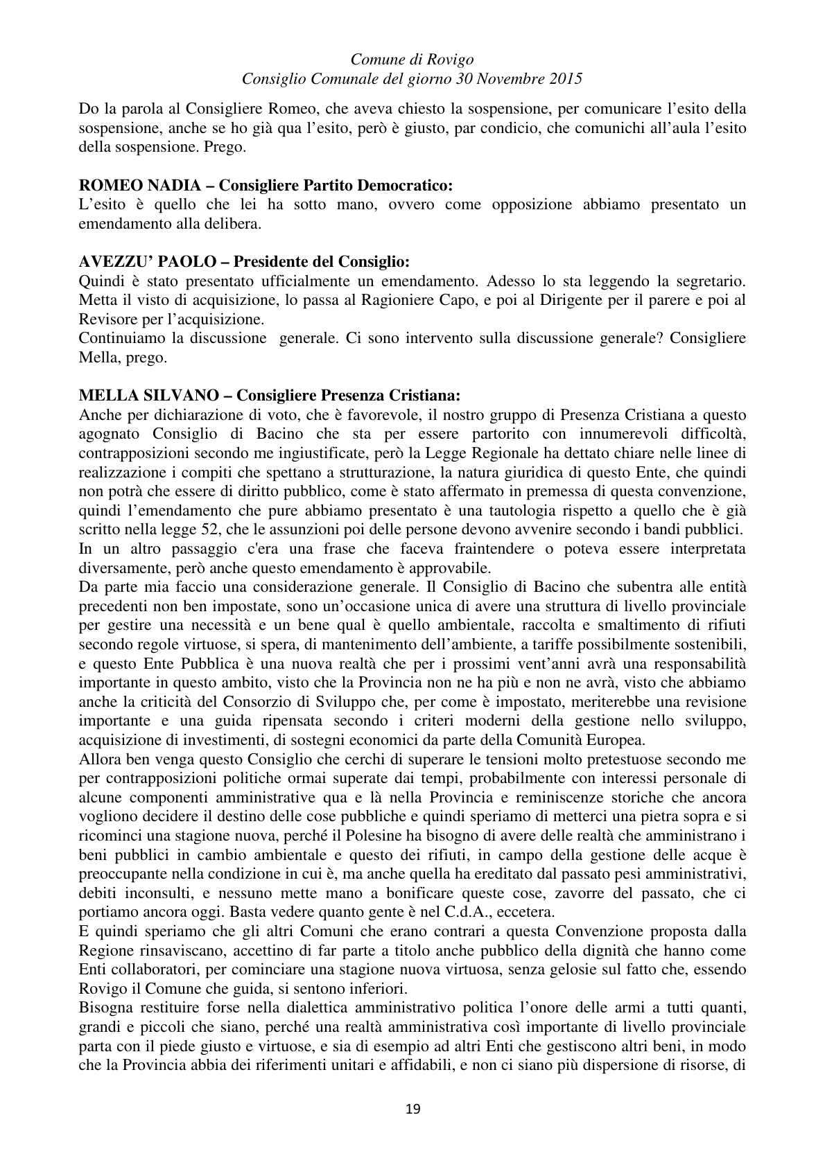 Pagina 19 del verbale
