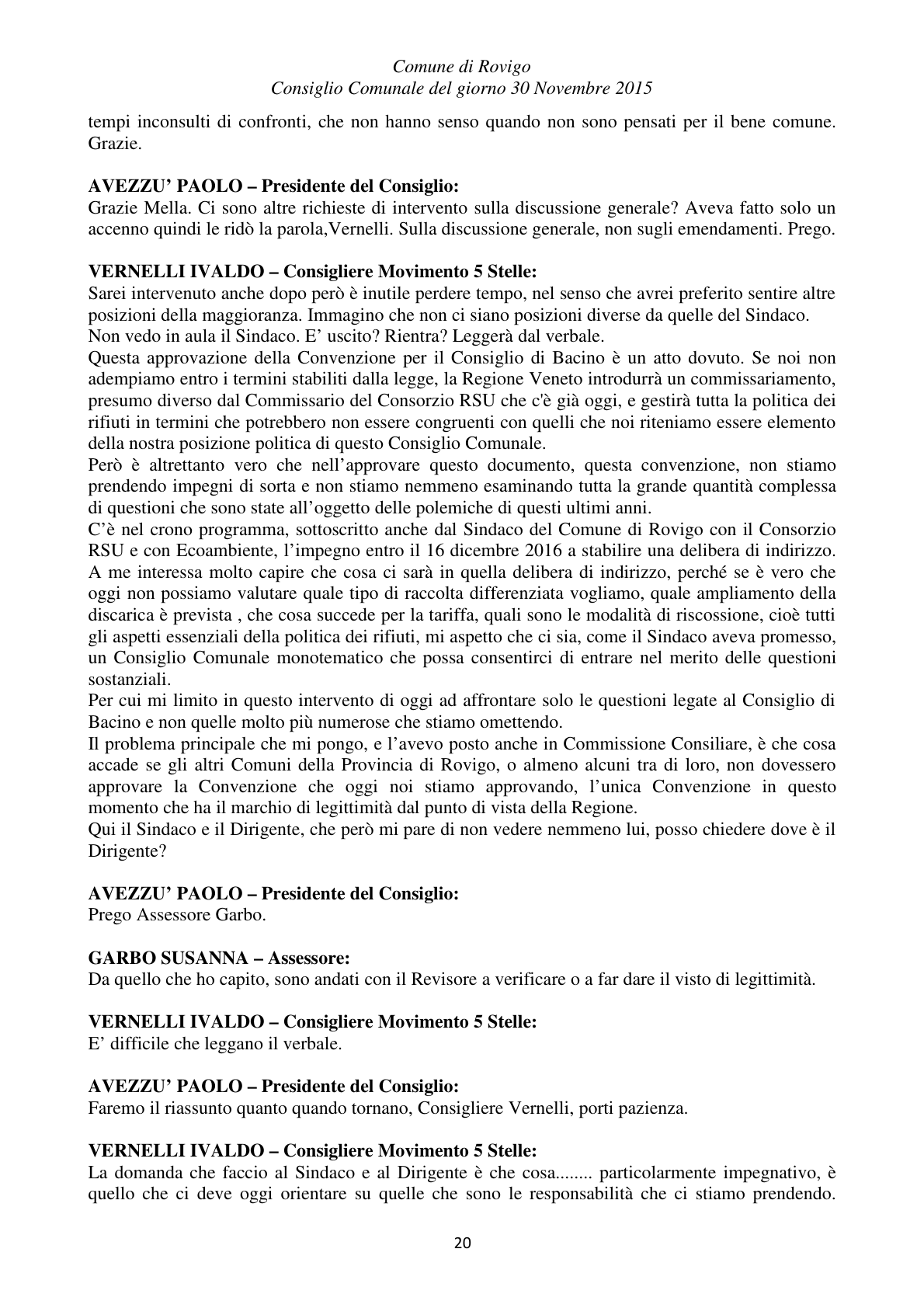 Pagina 20 del verbale