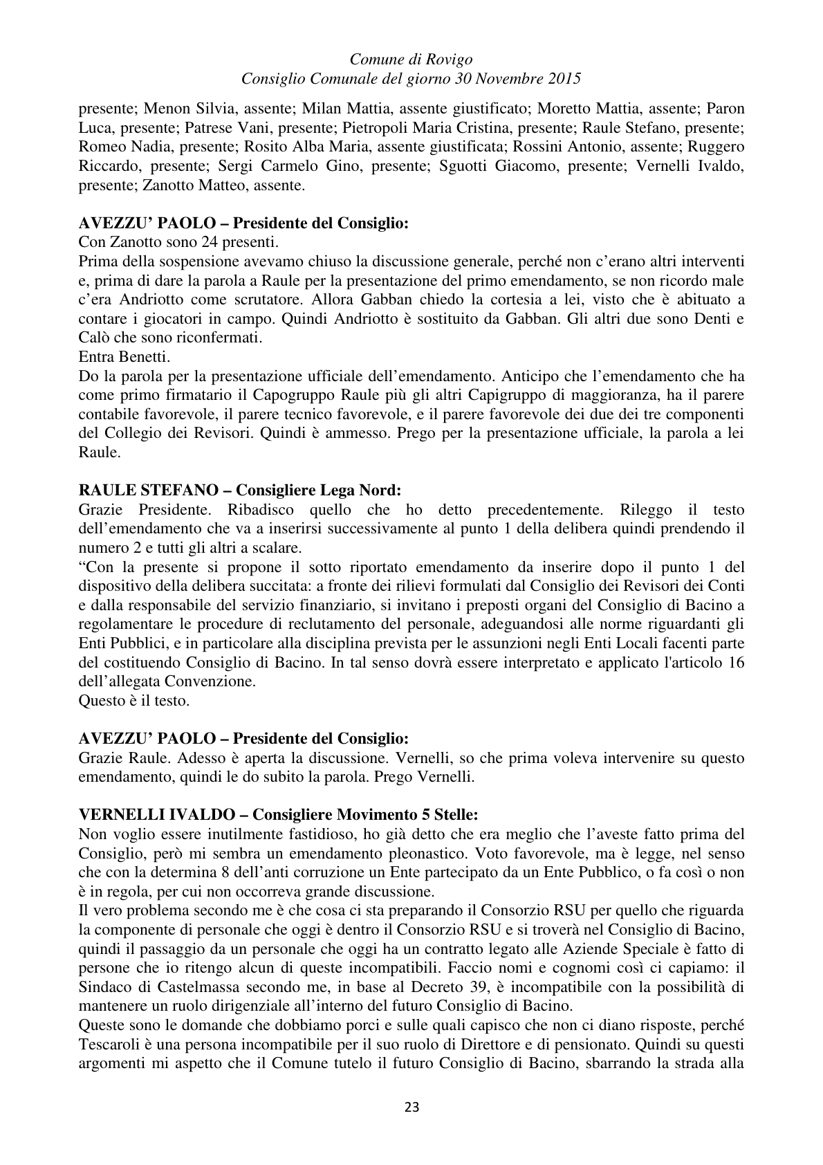 Pagina 23 del verbale