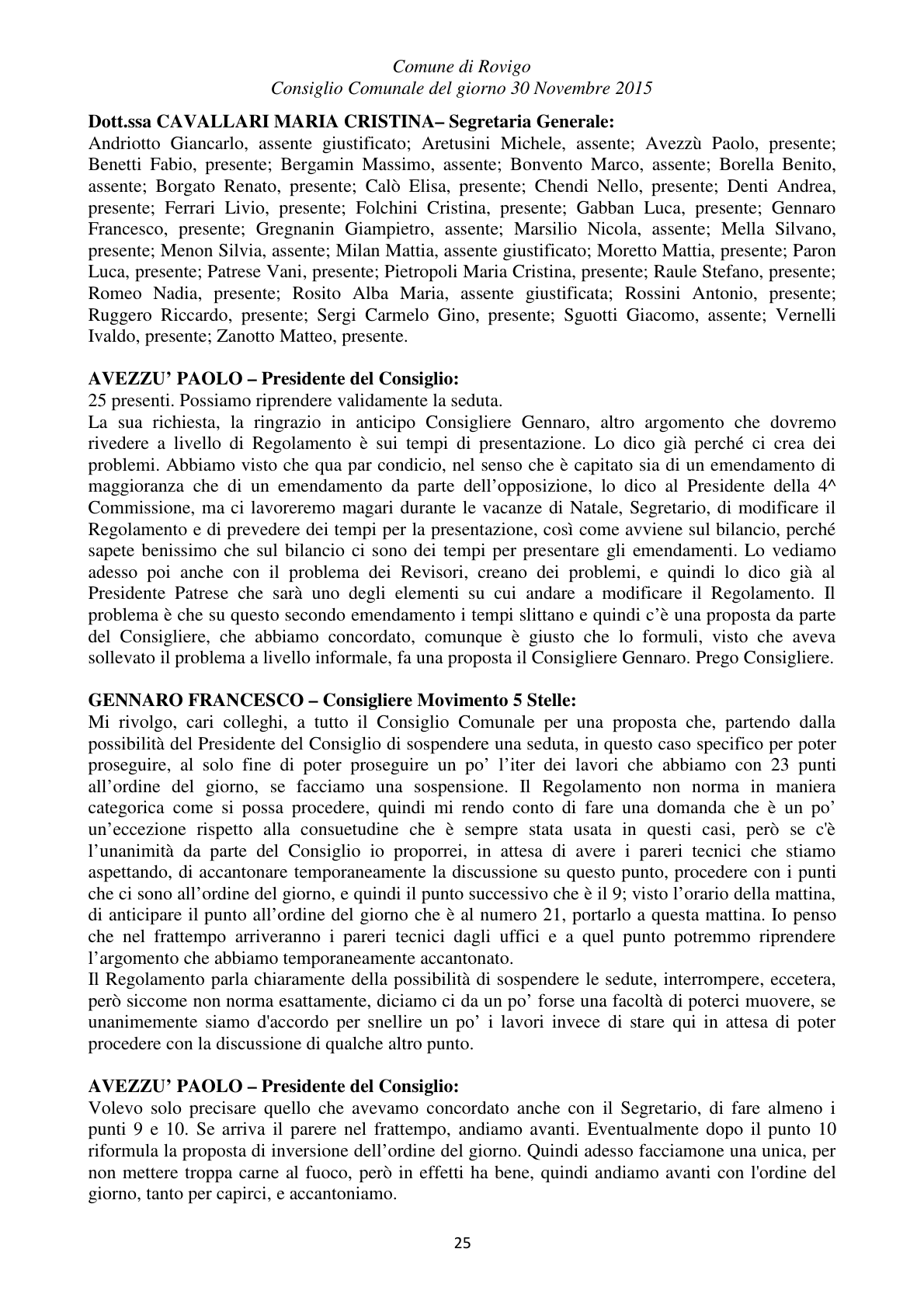 Pagina 25 del verbale