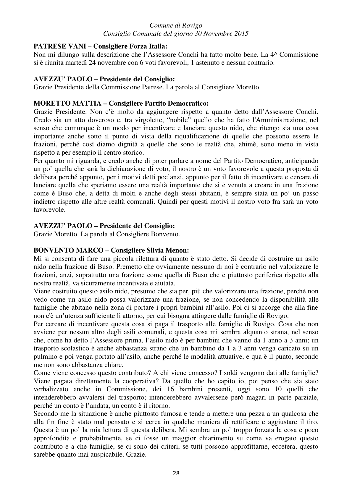 Pagina 28 del verbale