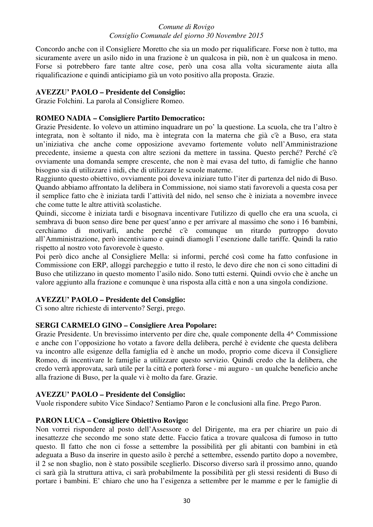 Pagina 30 del verbale