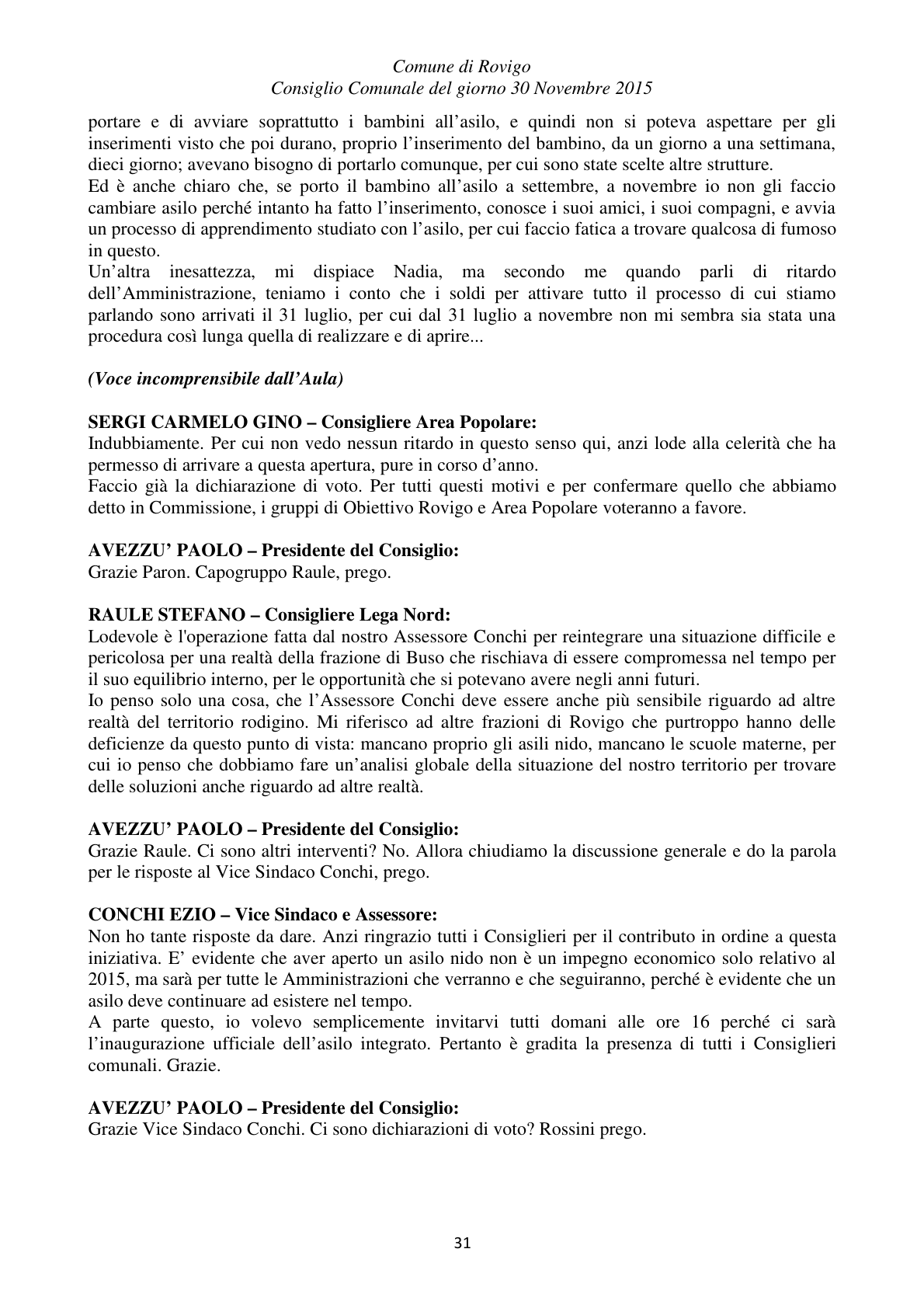 Pagina 31 del verbale