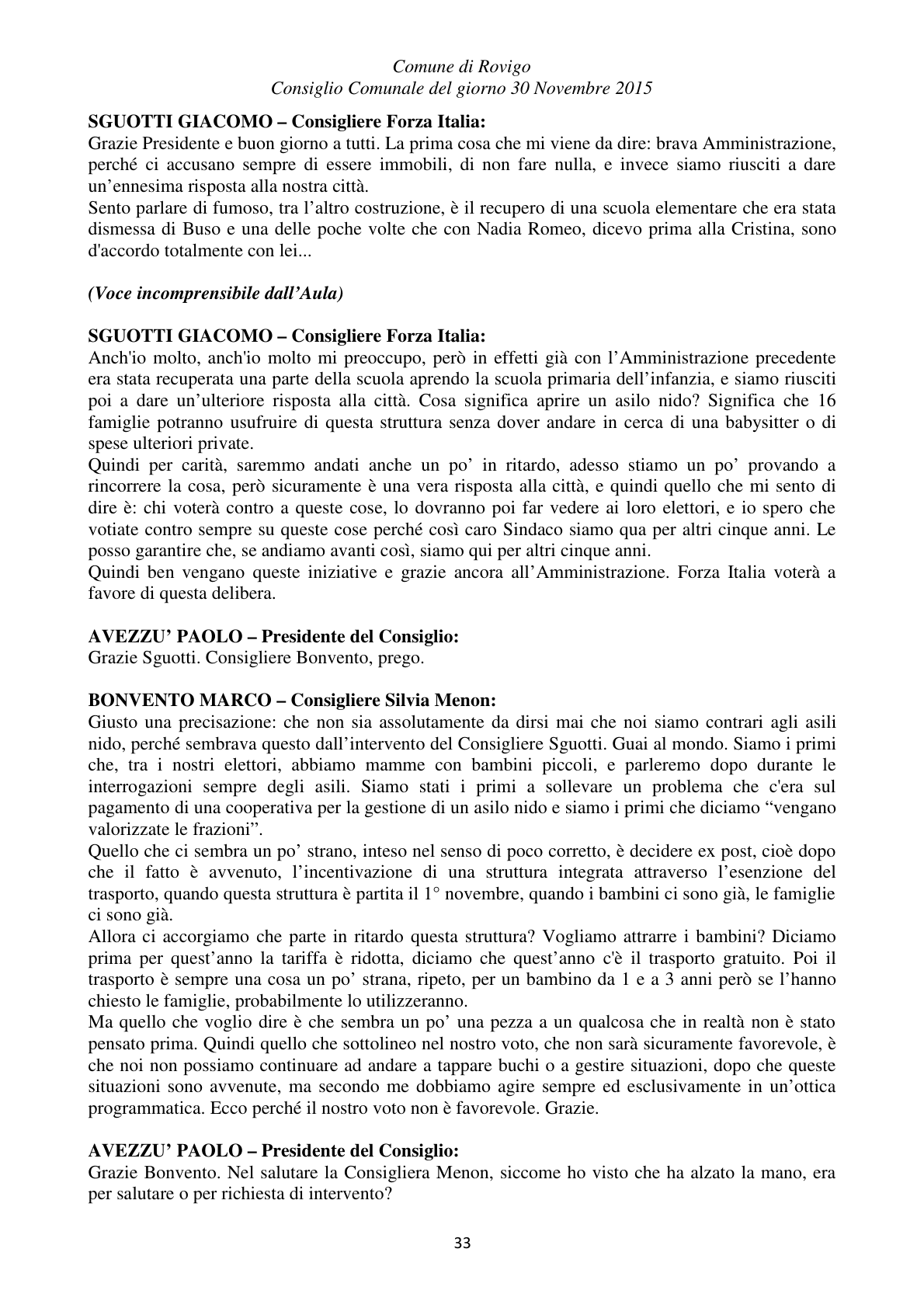Pagina 33 del verbale
