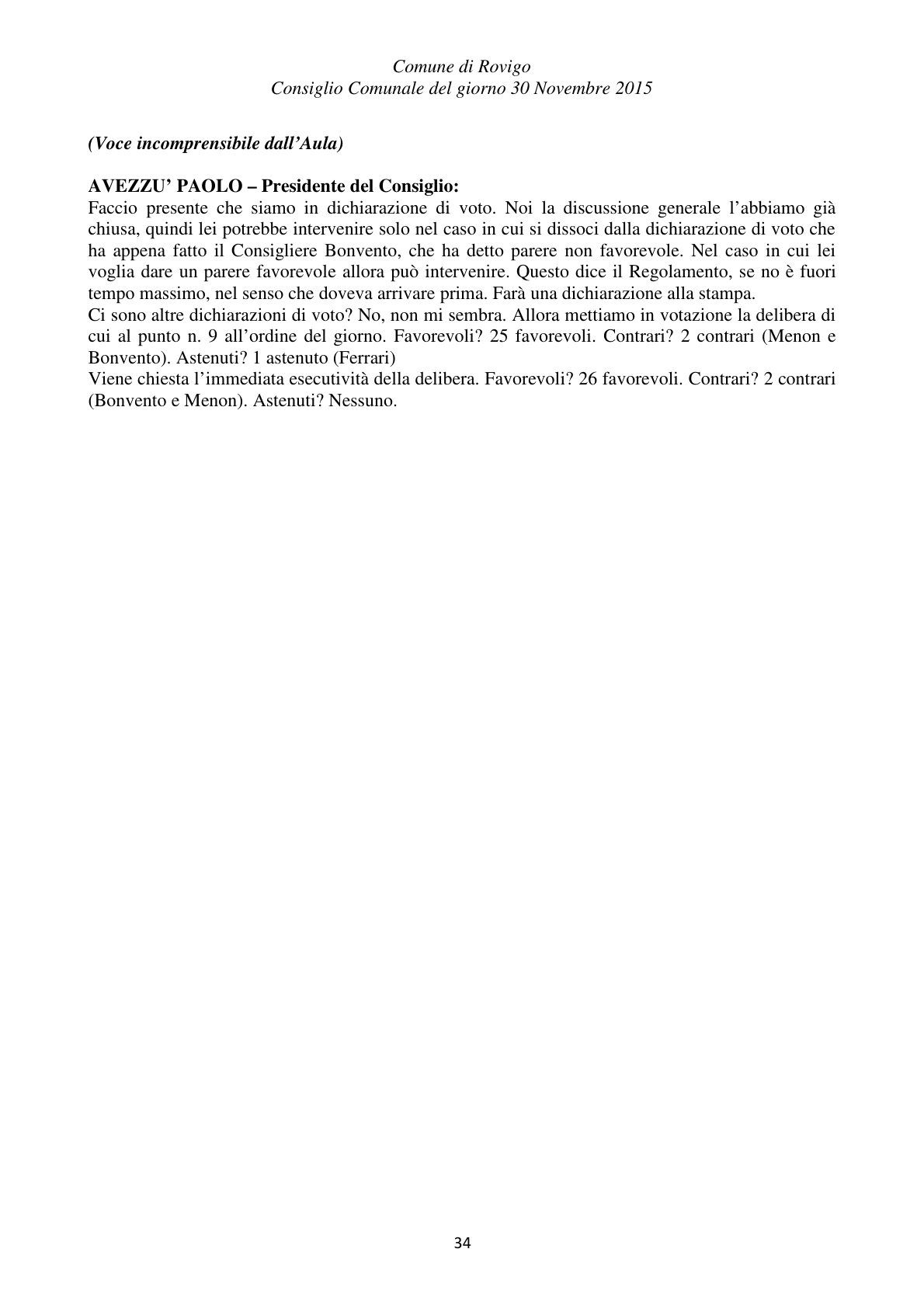 Pagina 34 del verbale