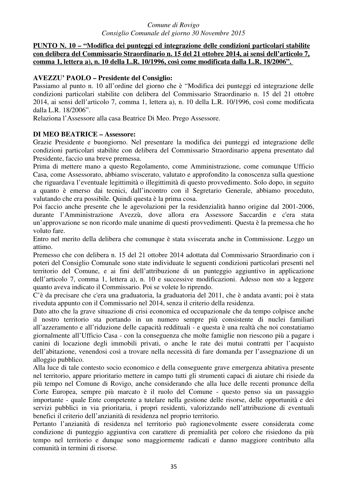 Pagina 35 del verbale