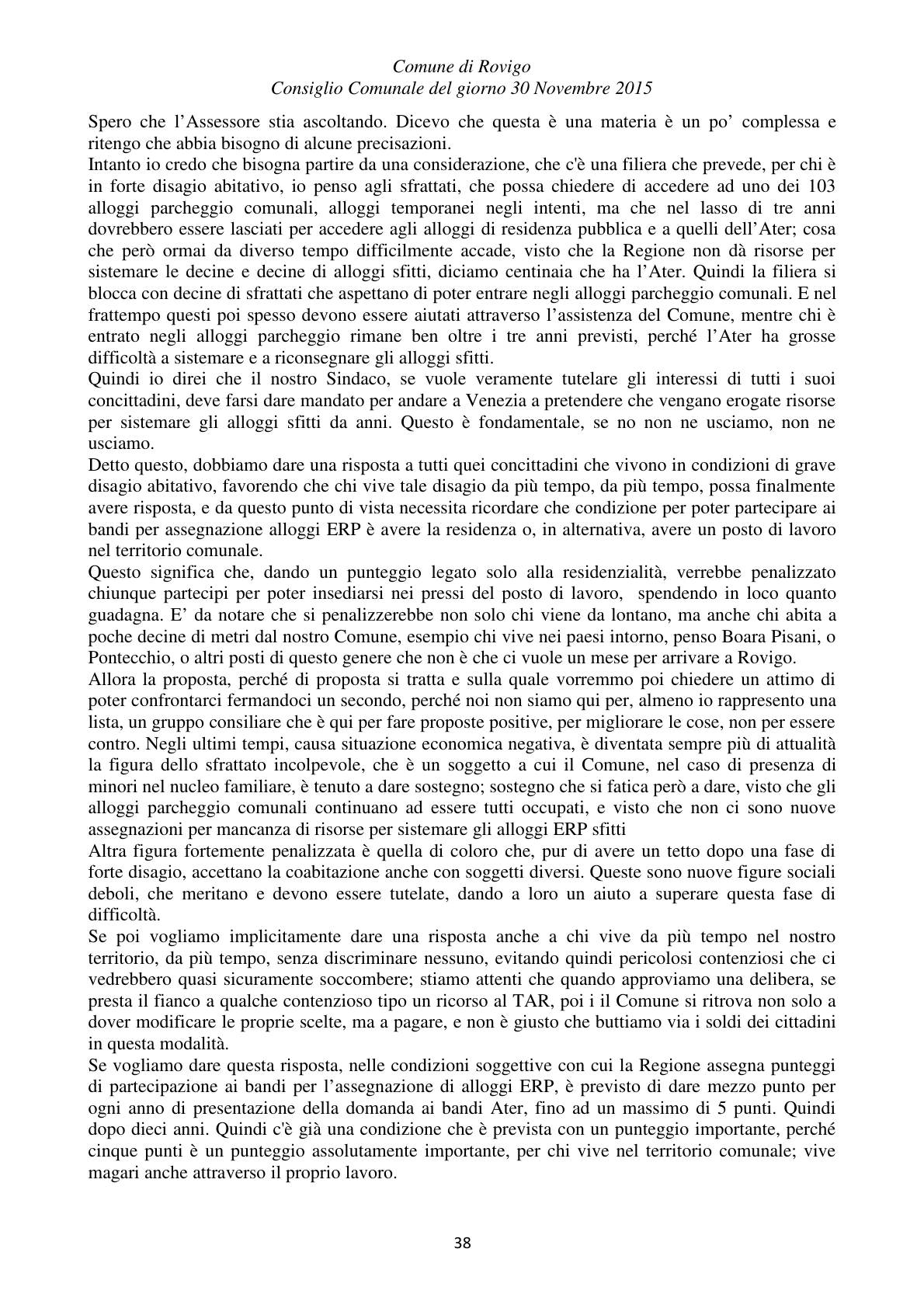 Pagina 38 del verbale