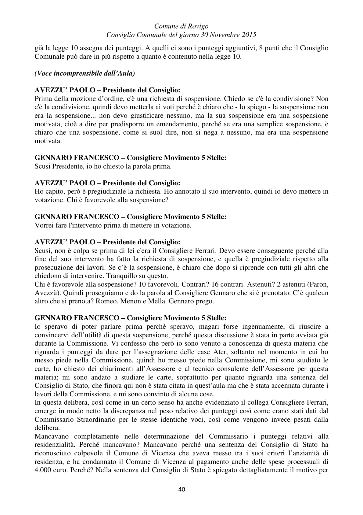 Pagina 40 del verbale
