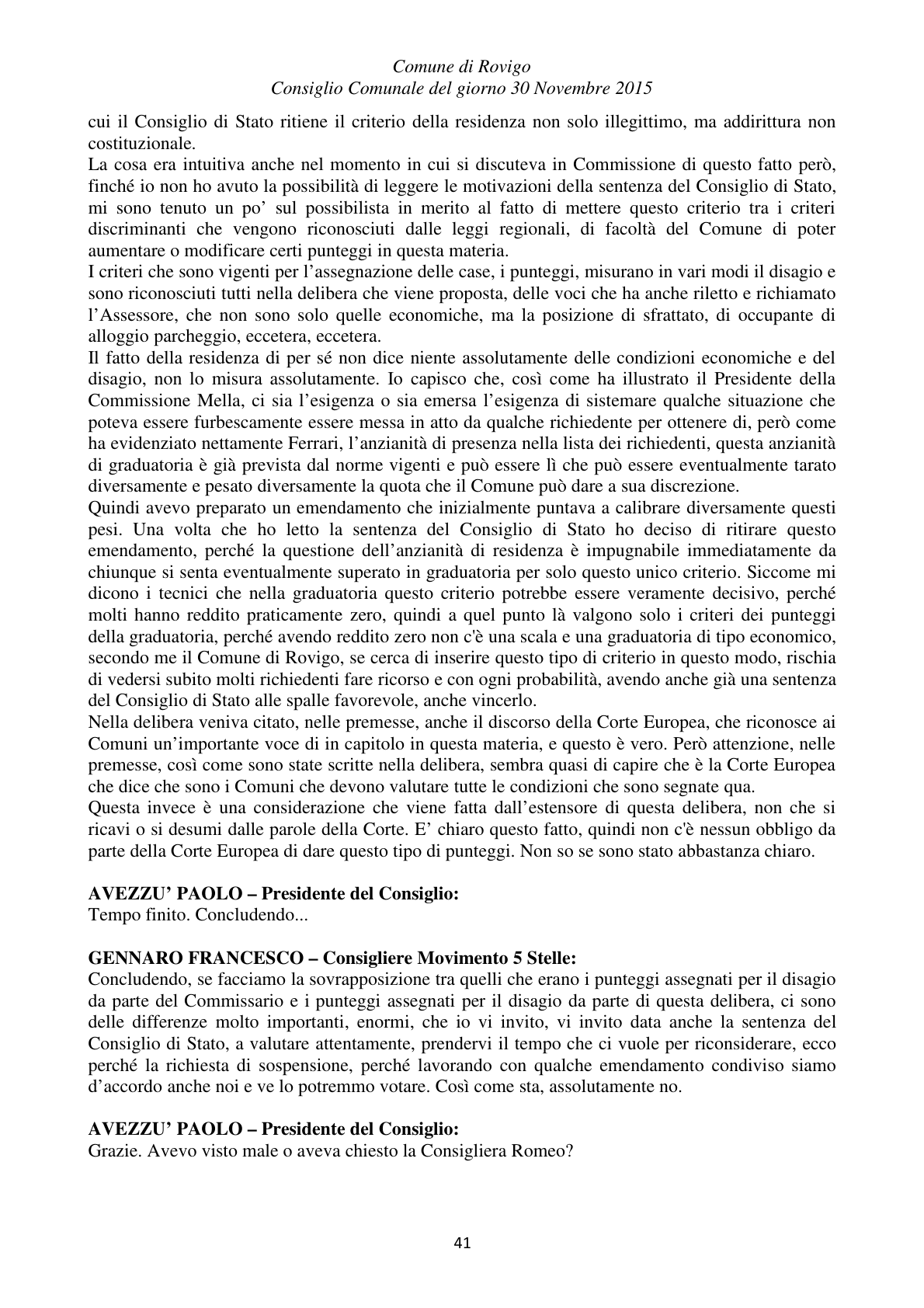Pagina 41 del verbale