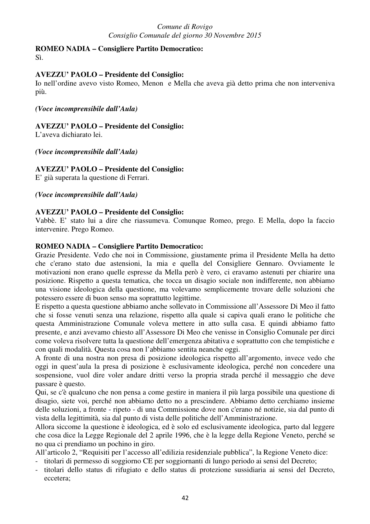 Pagina 42 del verbale