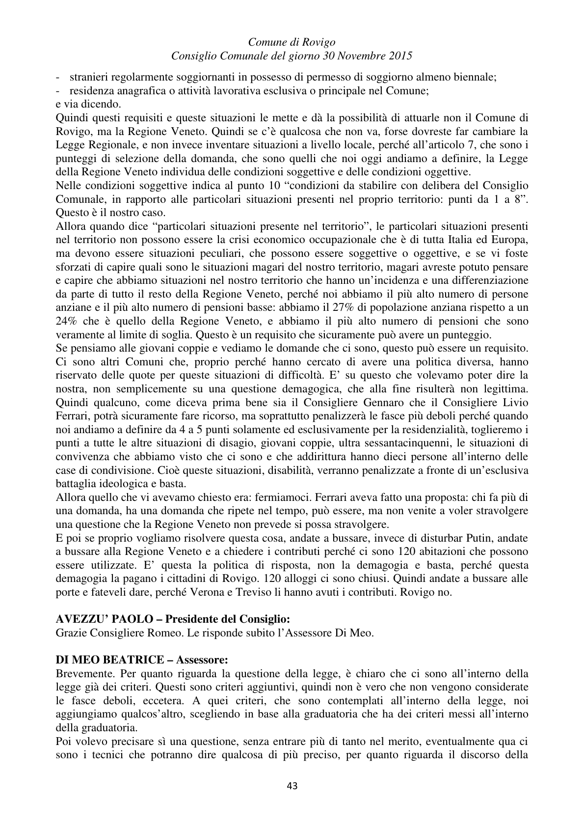Pagina 43 del verbale