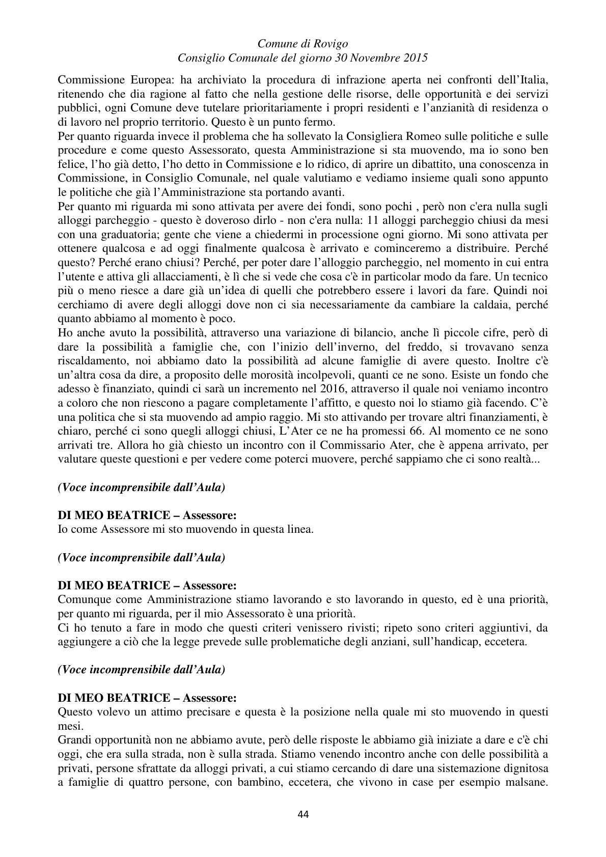 Pagina 44 del verbale