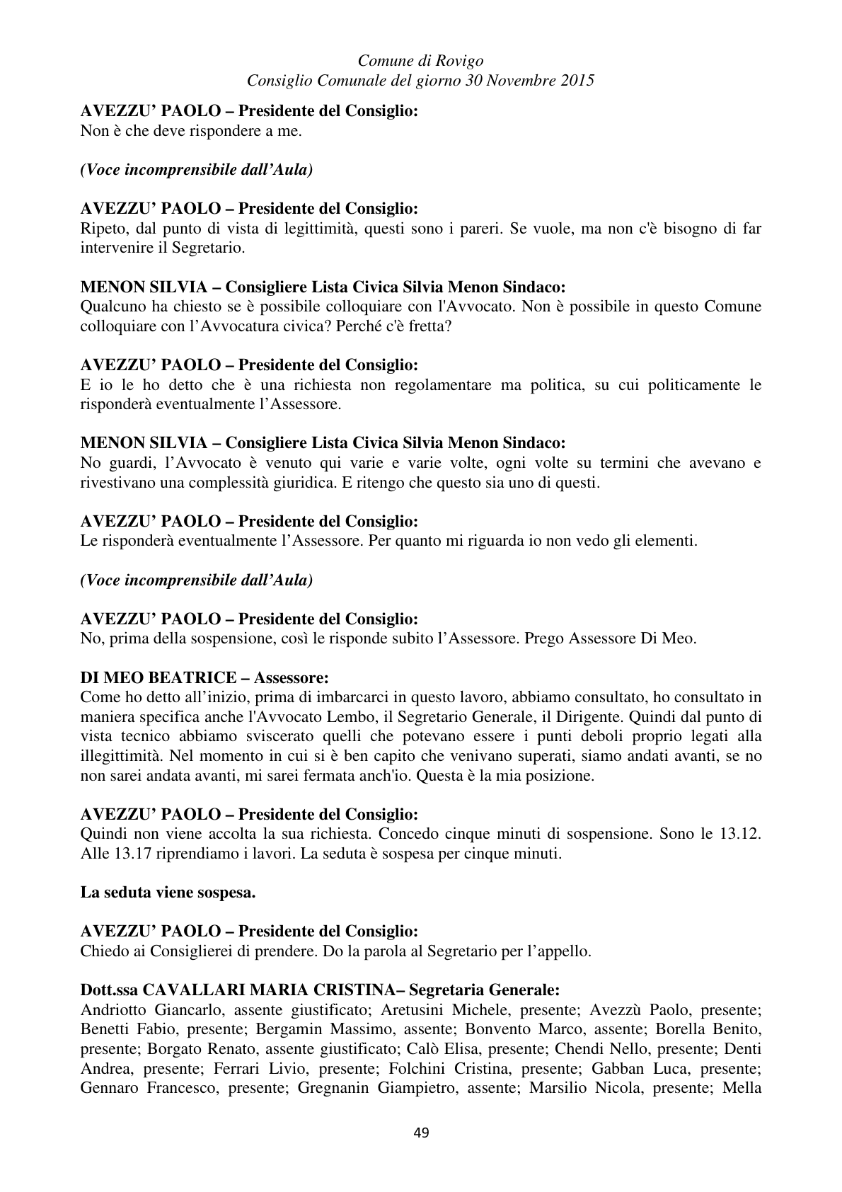 Pagina 49 del verbale