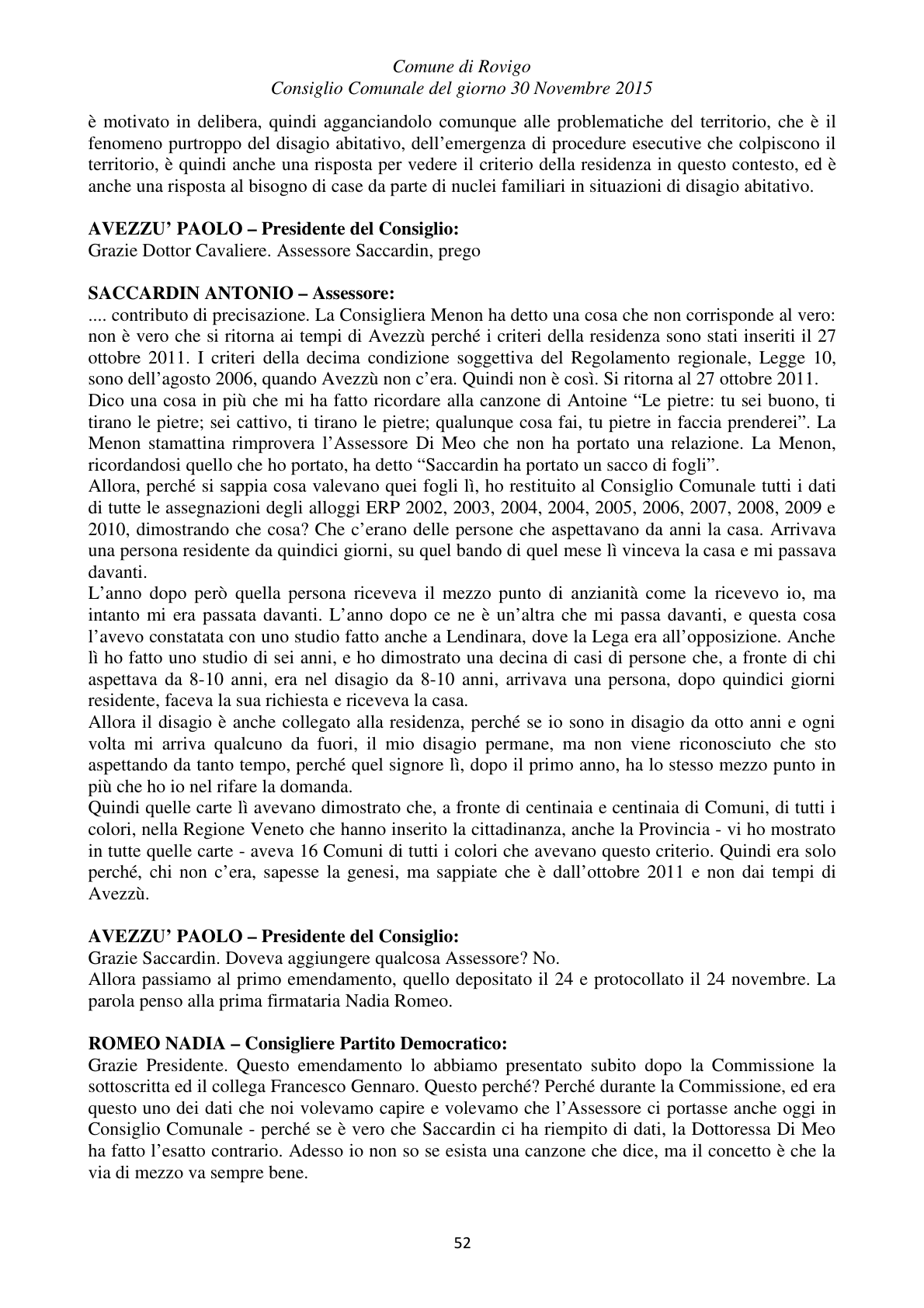 Pagina 52 del verbale
