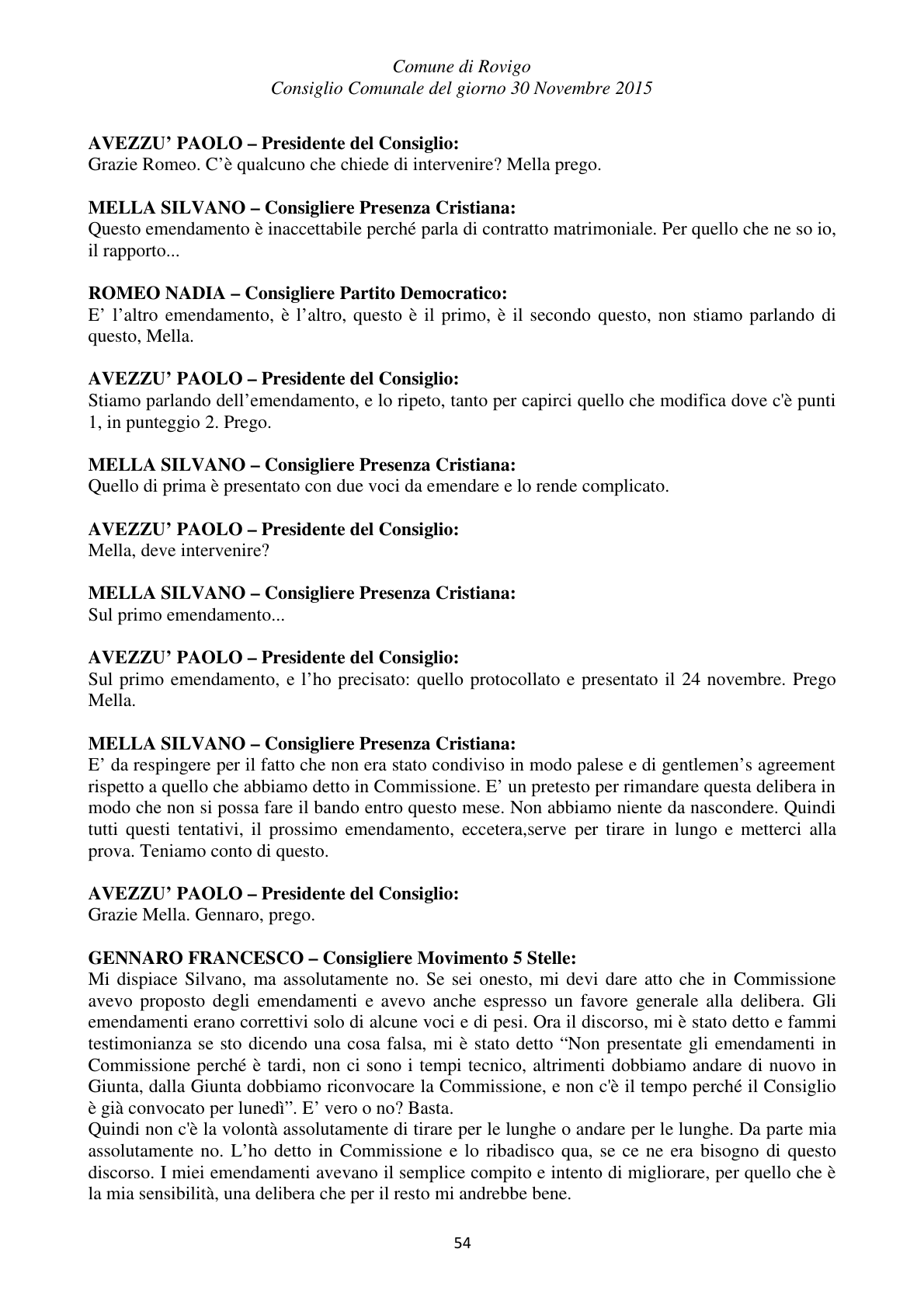 Pagina 54 del verbale