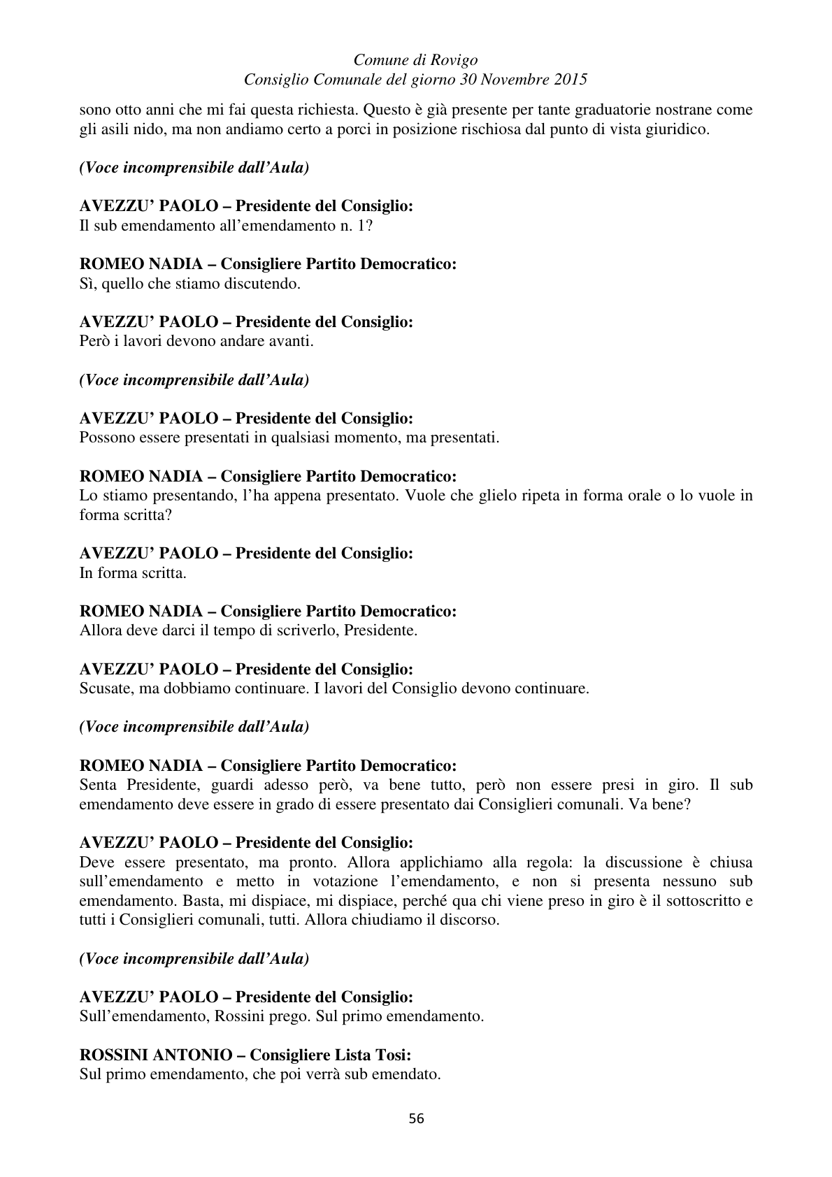 Pagina 56 del verbale