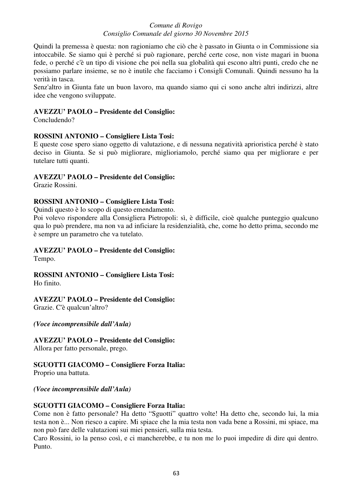 Pagina 63 del verbale