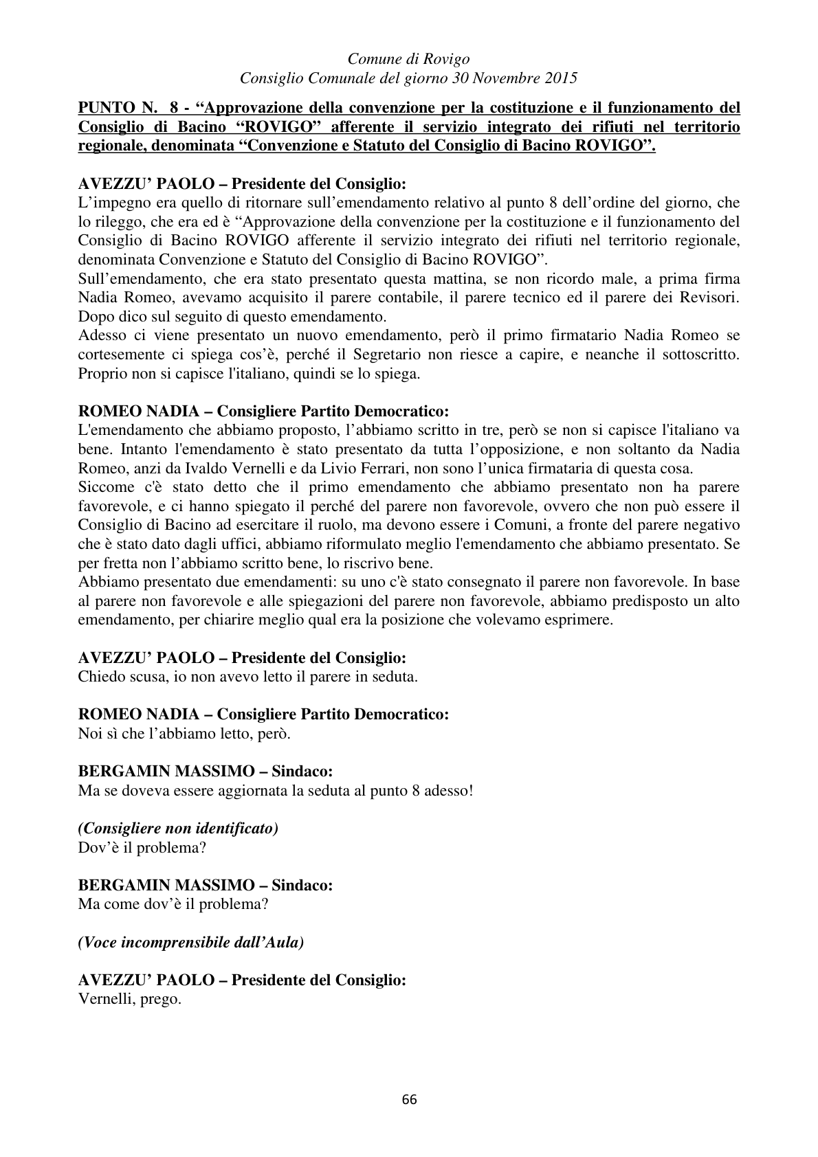 Pagina 66 del verbale